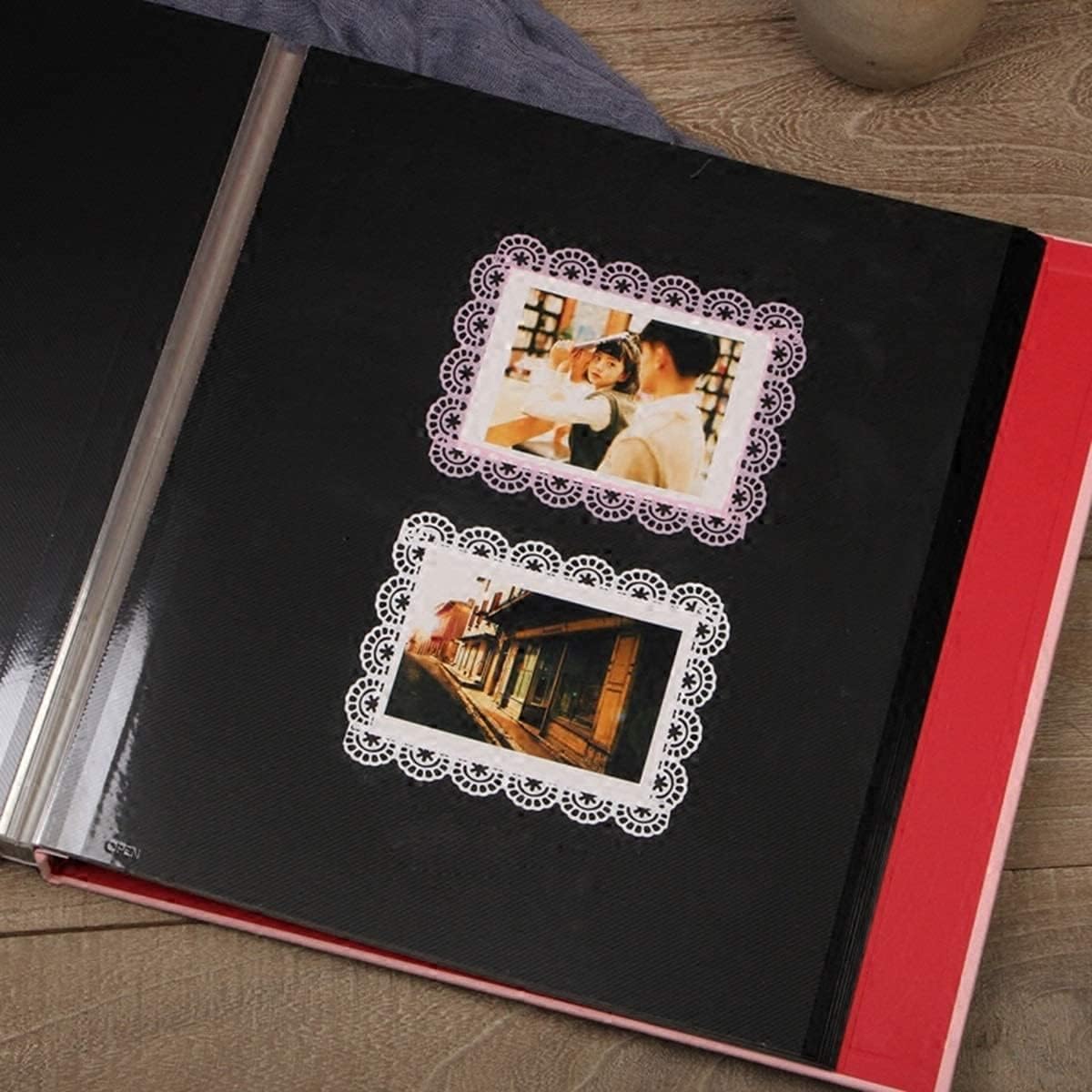 Self Adhesive Stick Photo Album, 40 Pages Pink DIY Family Album, Suede Cover, for Baby Wedding Family