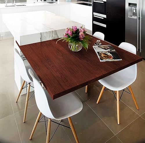 Miniatura 4 de CiCiwind Papel tapiz de grano de madera de grano de madera, papel de pared marrón rojo y marrón, extraíble, autoadhesivo, grueso, texturizado,