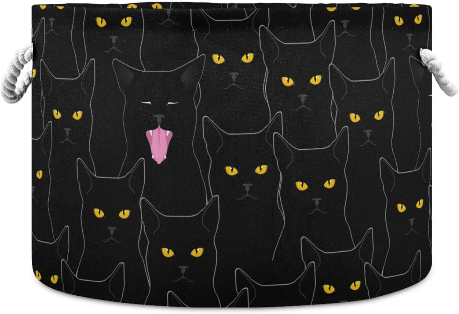 DOMIKING Large Storage Basket for Toys Cute Black Cats Print Storage Bin Box Laundry Basket for Nursery Room Home Decor, Pet Toy, Blankets