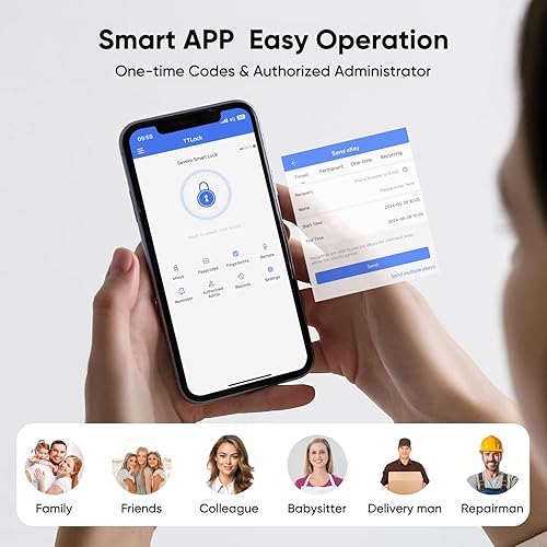 Miniatura 4 de Juego de cerraduras inteligentes para puerta delantera, cerradura de puerta de entrada sin llave con asa, cerraduras inteligentes para puerta