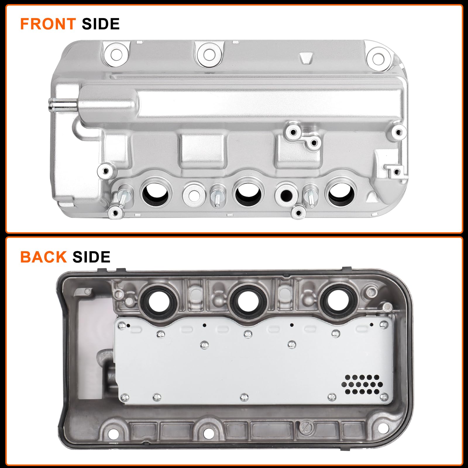 Aluminum Engine Valve Cover W/ Gasket For Honda Accord V6 Odyssey Pilot Acura MDX SOHC 3.7L Rear OEM:12310R70A10 12320R70A00 - 34 - View #3