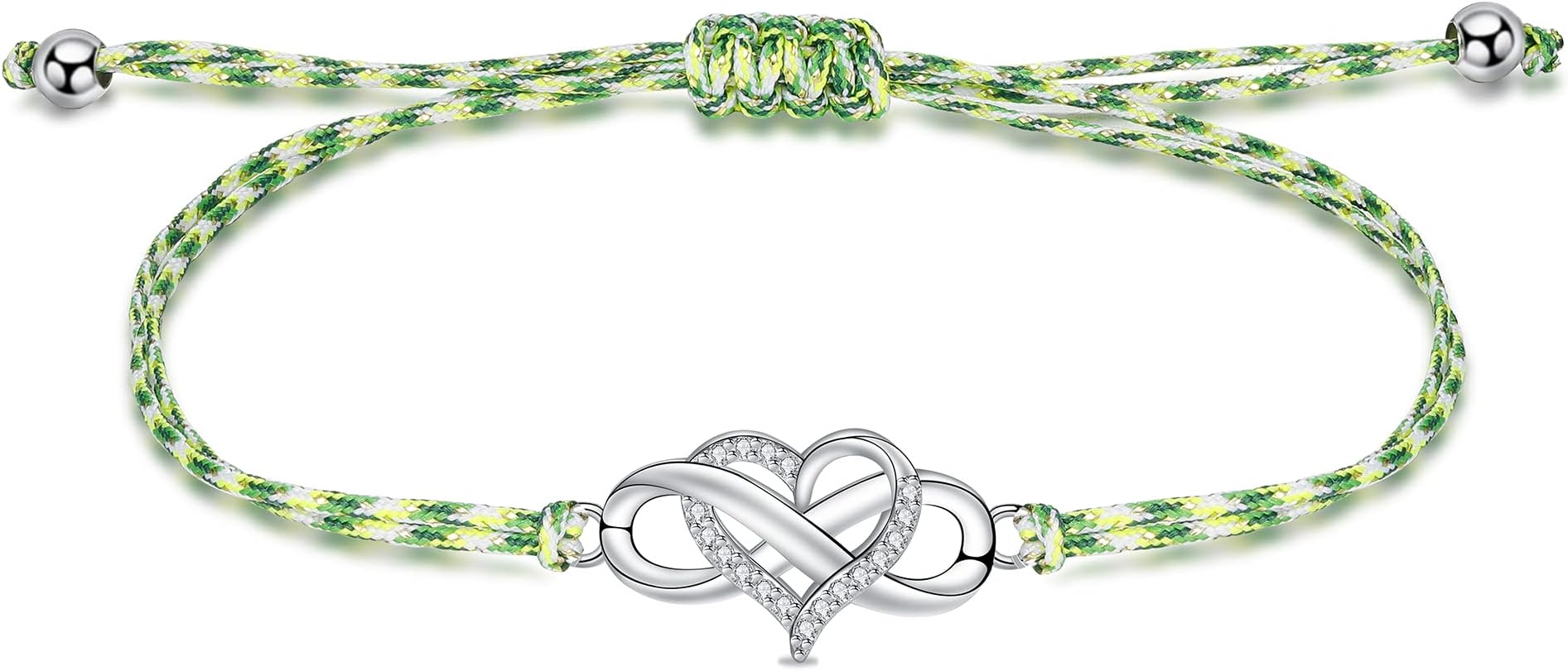 YinsenInfinity Bracelet 925 Sterling Silver Bracelets Braided Colourful Rope for Women Girls Friendship Gift Handmade Jewellery