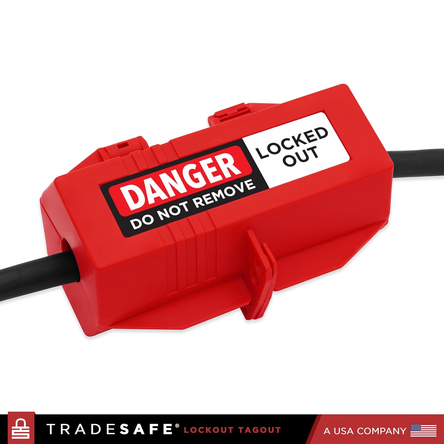 TRADESAFE Lockout Tagout Electric Plug Lock - 220 Volt Plug Lockout Devices for Electrical Plugs, 6-1/2 x 3 inches, Large Power Cord Lock for Lock Out Tag Out, 2 Pack