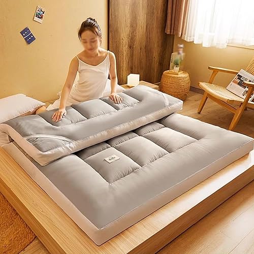 Miniatura 6 de Tapete de tatami de 4 pulgadas de grosor  Cubrecolchón de futón japonés portátil y cómodo para dormir, enrollable para dormitorio, camas de