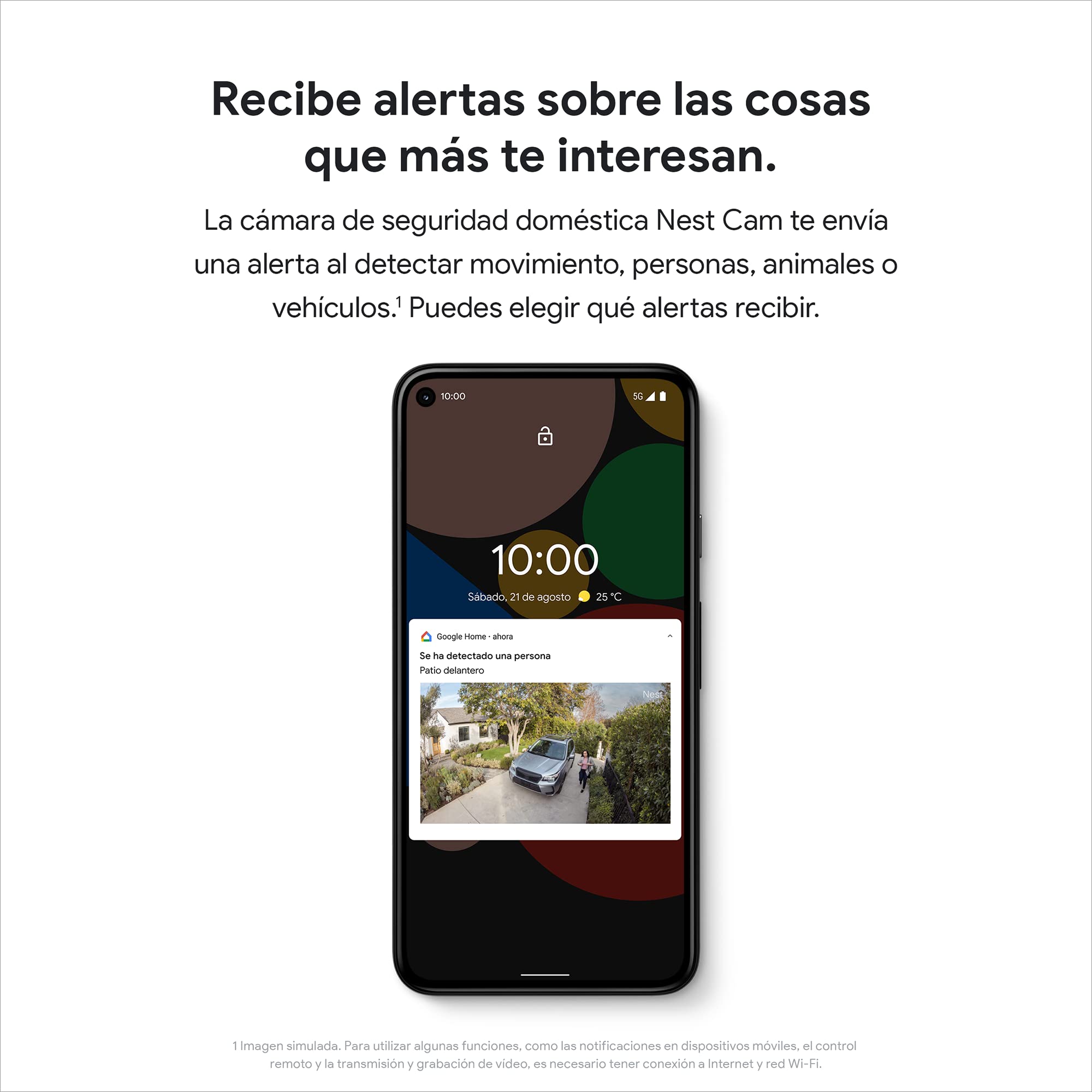 Google Nest Cam - Cámara de seguridad inteligente para interiores y exteriores. 1080p, alerta solo de movimiento.
