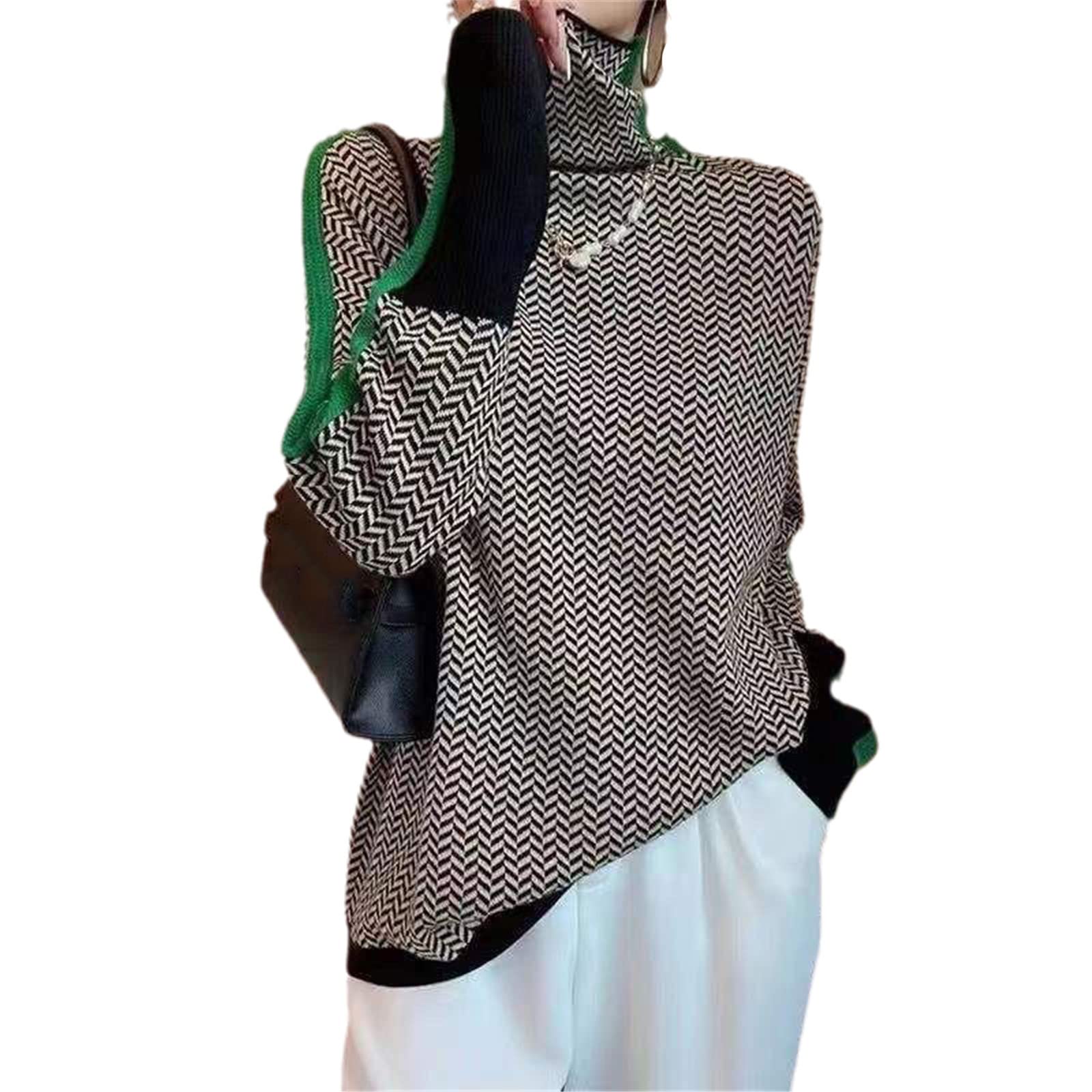 Pullover European Fashion Slim Knitted Womens Autumn and Winter Sweater