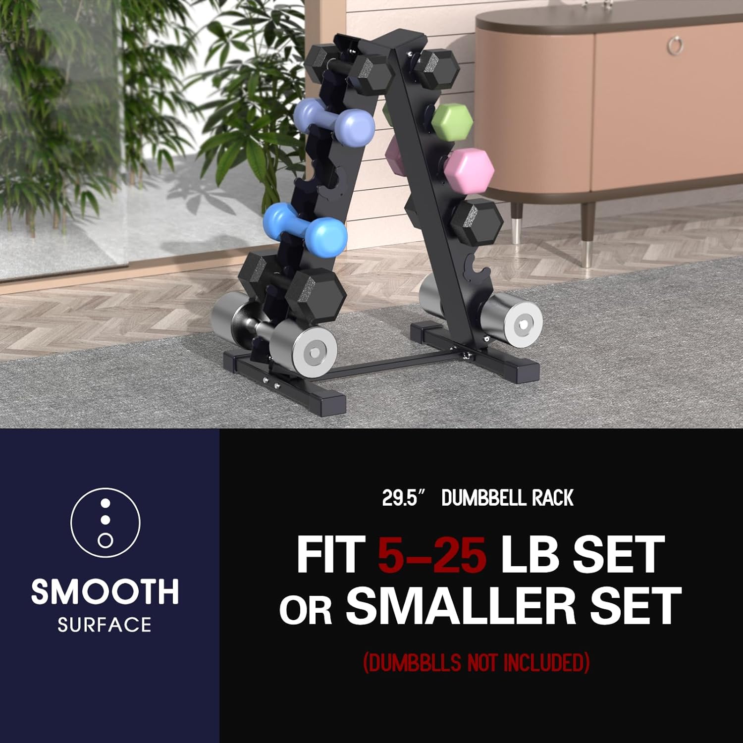 Dumbbell Rack Compact Weight Rack for Dumbbell, Kettlebell, Barbell, Heavy Duty Weight Storage Organizer