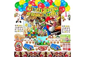210PCS Mario Bross Decorations Fiesta