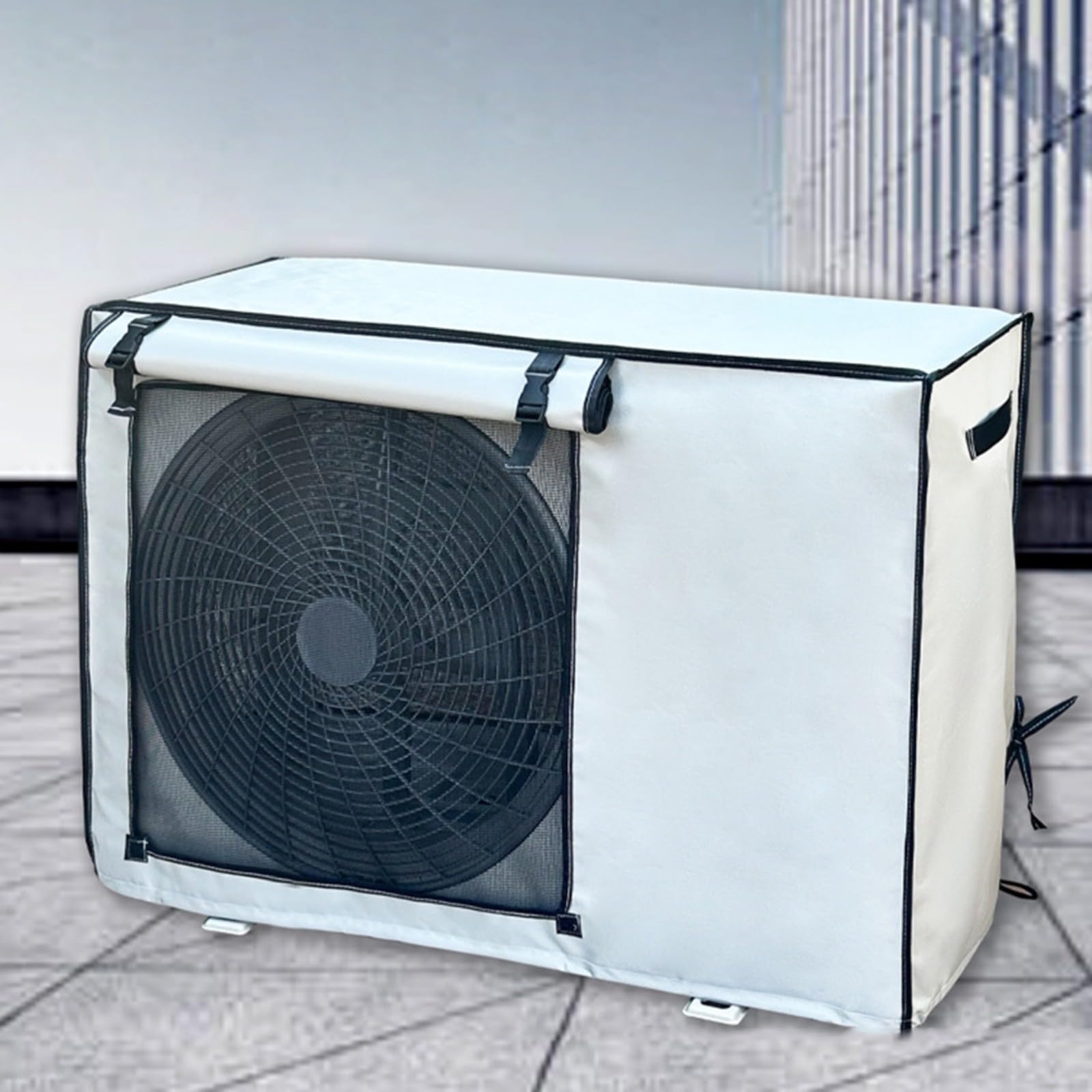 Oxford Wetterfeste Abdeckung für Klimaanlagen, UV-Schutz, Regenschutz mit aufrollbaren Riemen, silberfarben, 100 x 80 x 43 cm (100 x 80 x 43 cm)