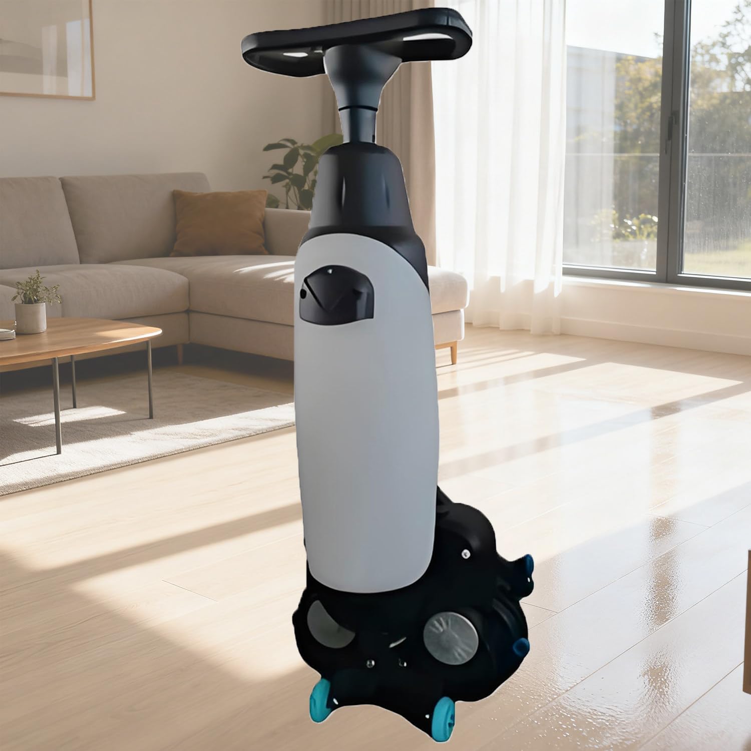 Lavapavimenti elettrica professionale a doppia spazzola per pavimenti in vinile e cemento.