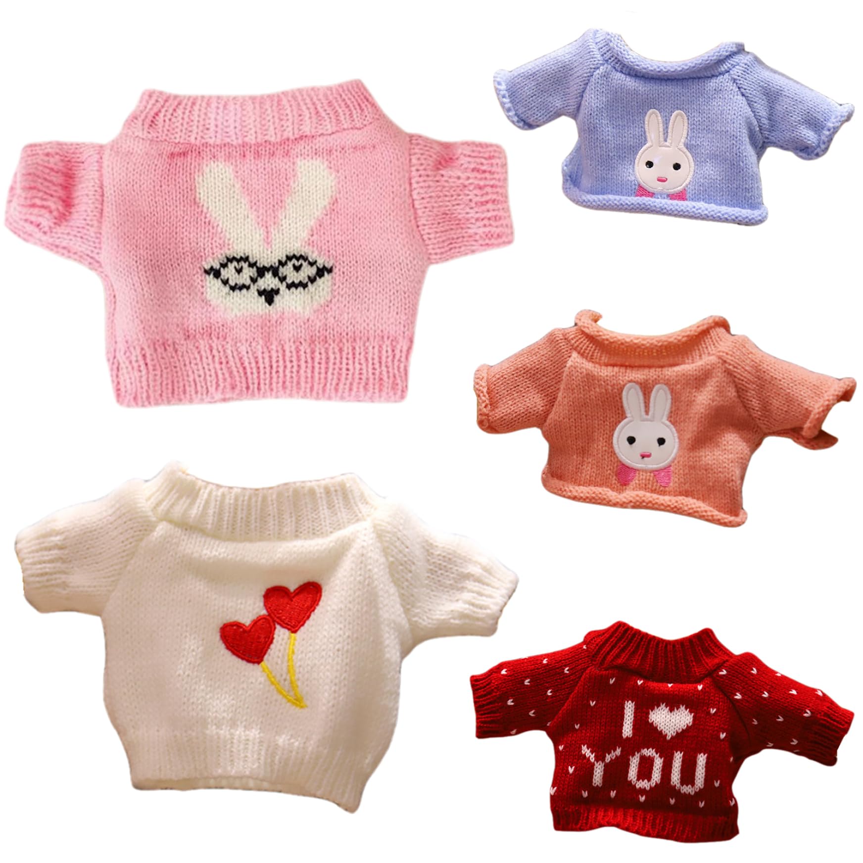 5 Piezas de Ropa de Oso de Peluche, suéter de Oso, Ropa de Peluche Apta para Osos de de 8 a 12 Pulgadas, Lindo Animal de para Juguete de Vestir DIY