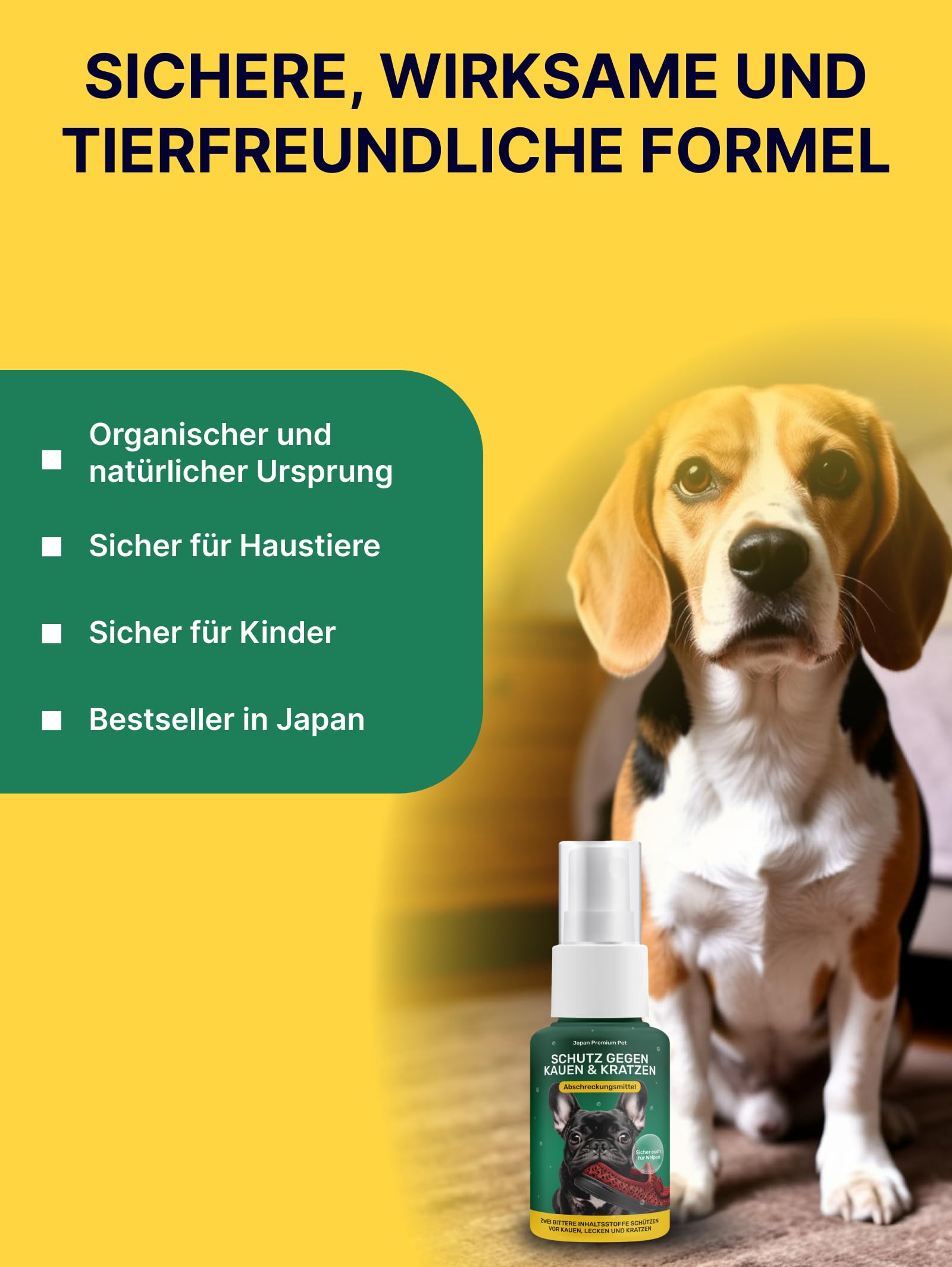 Spray Correcteur de Comportement pour Chien | Spray Répulsif pour Chien | Spray Anti-Mordillage | Spray d’Éducation Naturel pour Chien | Solution de Dressage | Spray Amer Sans Alcool 100 ml
