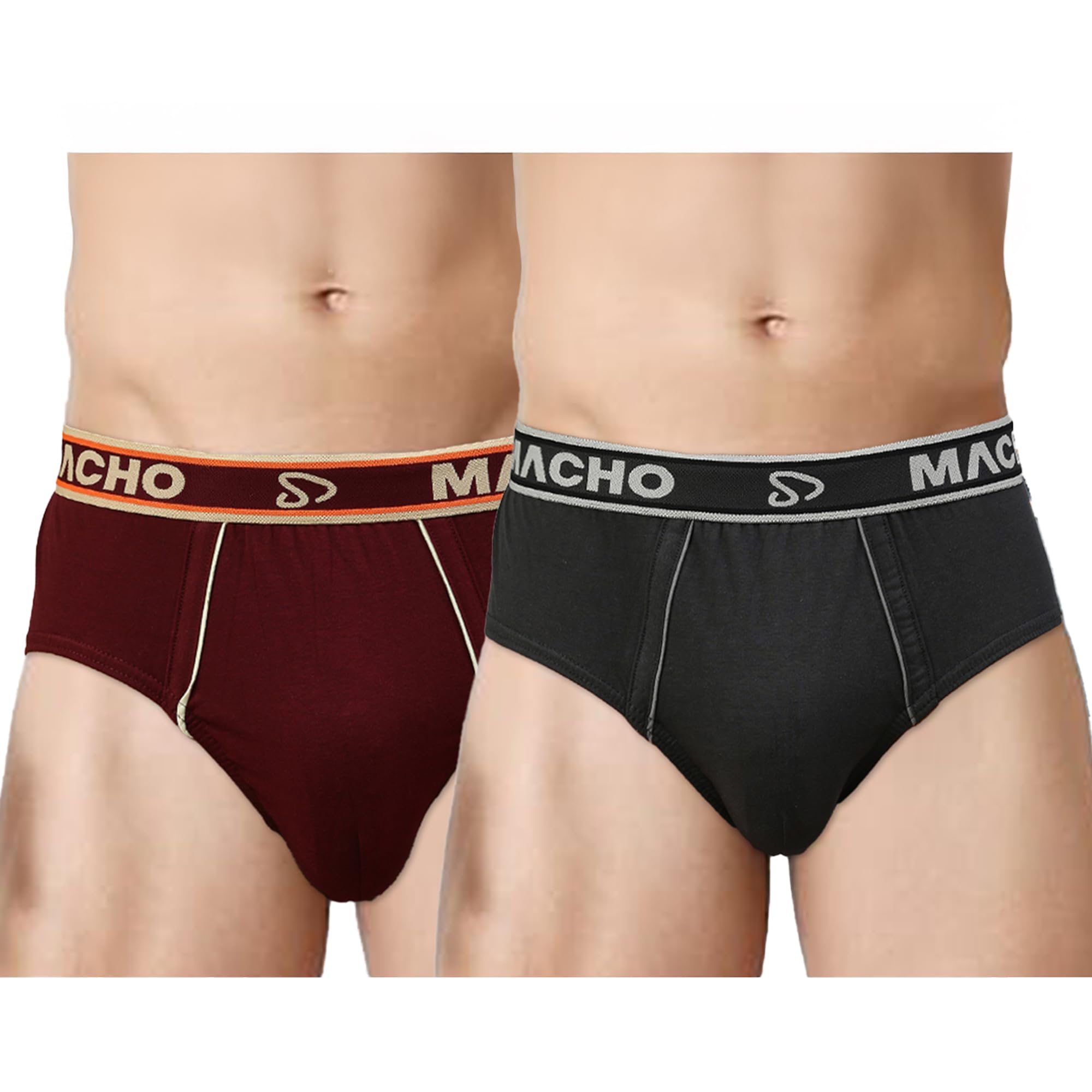 sporto Macho Spoto Men's Solid Pure Cotton Brief Pack of 2 (Assorted Colour May Vary)-picture-14