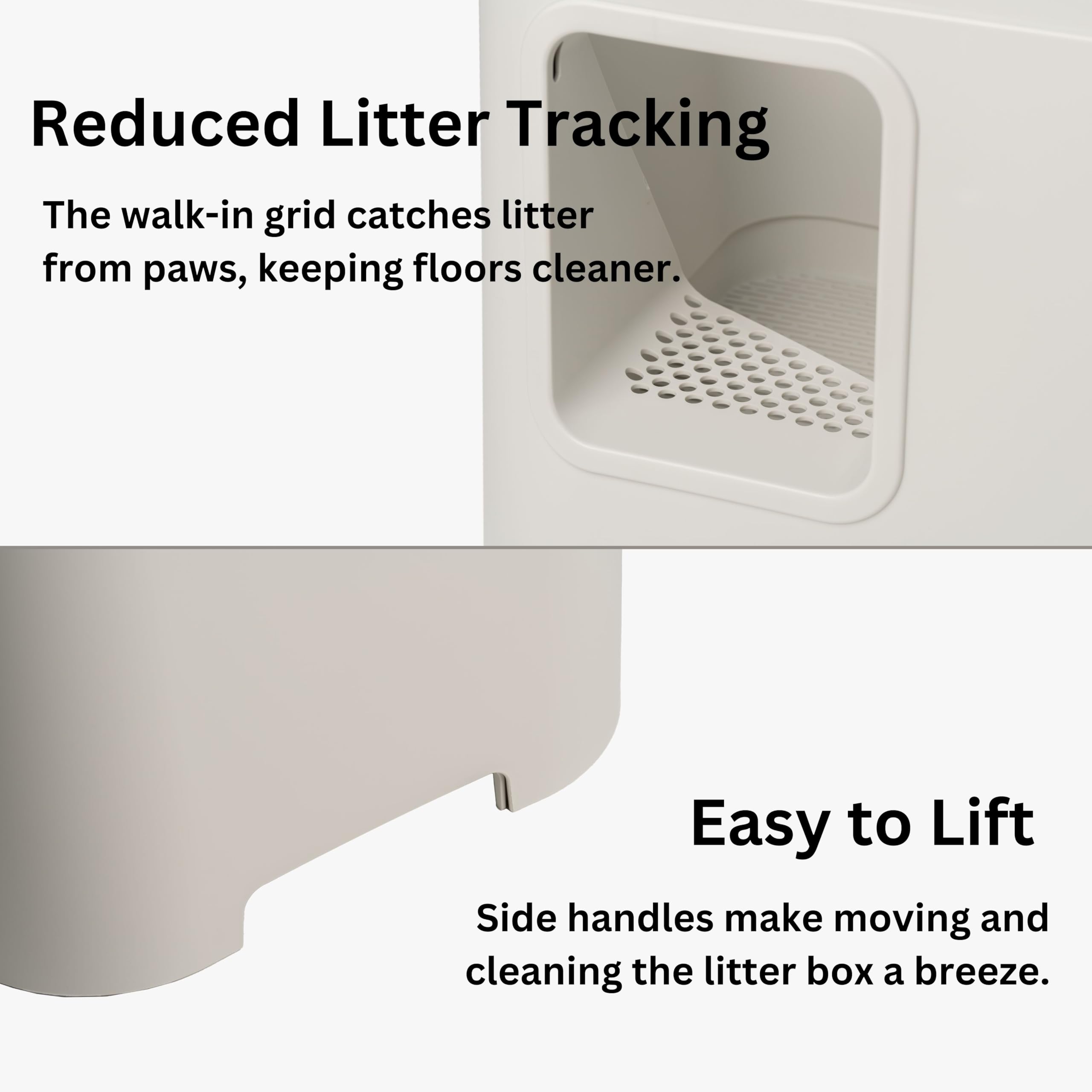 GIZMO Litter Box Deluxe, Elegante Caja de Arena para Gatos, Caja de Arena Cerrada, Caja de Arena para Palés de Madera, Caja de Arena de Diseño, Cajas de Arena - Blanco (Tiza)