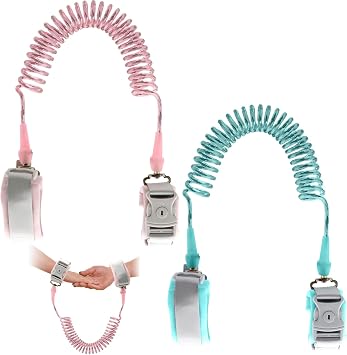 VEGCOO Lot de 2 Bracelets de Sécurité Anti-Perte 2,5 m Réflecteurs avec Clé