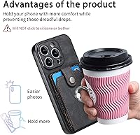 Vista 7 de Asuwish Funda de teléfono para iPhone 13 Pro Max 2021 de 6.7 pulgadas con protector de pantalla de vidrio templado y soporte de tarjeta de anillo