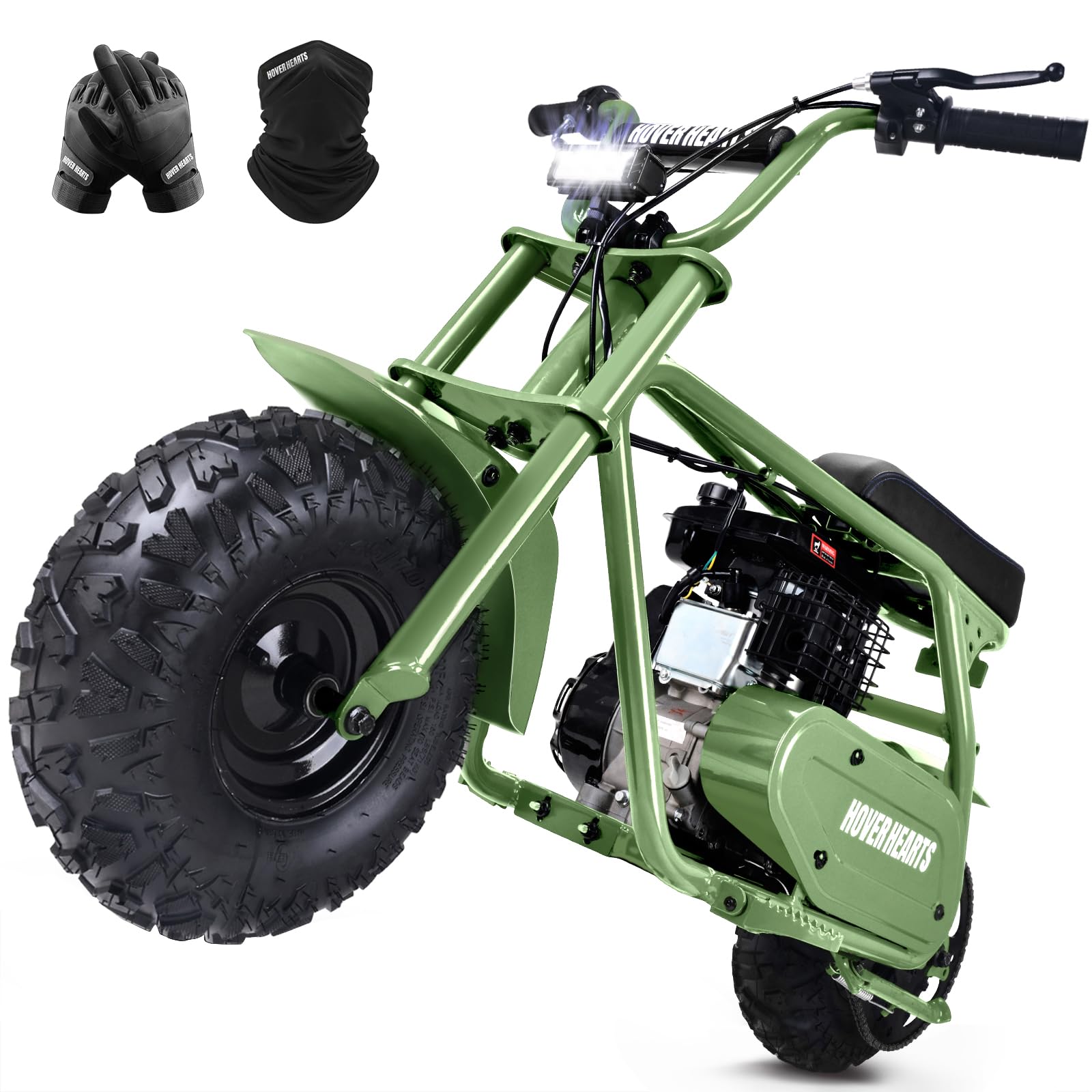 Mini Bike, Gas Dirt Bike, Minibike, Gas Powered Mini Bikes for Adults, 99cc-4 Stroke Pit Bikes with Led, Dirtbike Motorcycle Max Load 200 Lbs, Speed 34.5 KM/H, Age13+ Hoverheart