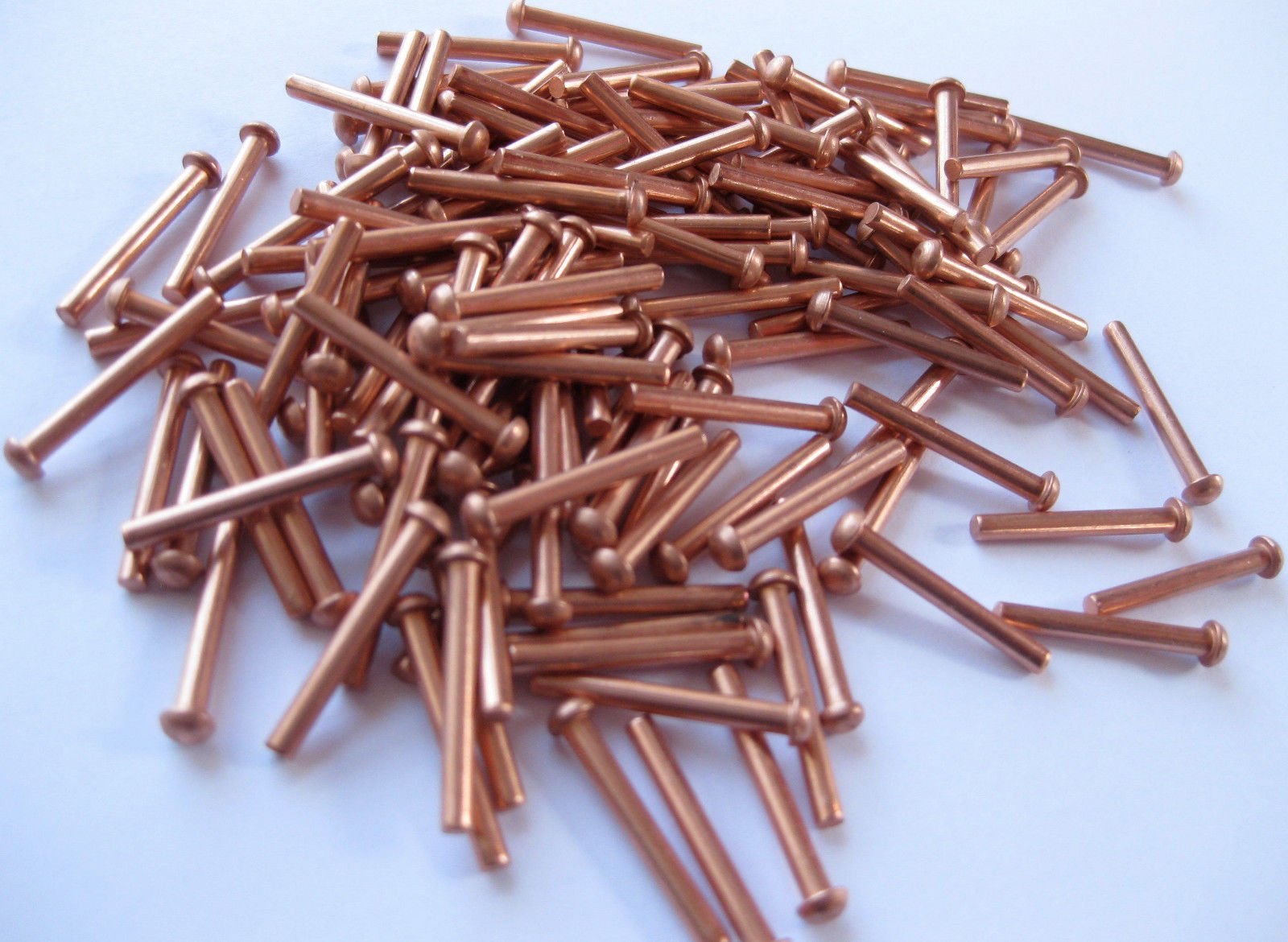 R S Trade Supplies 3/32" Dia Copper Rivets 3/4" Long Round Head Solid Rivets Model Steam Boiler, 100