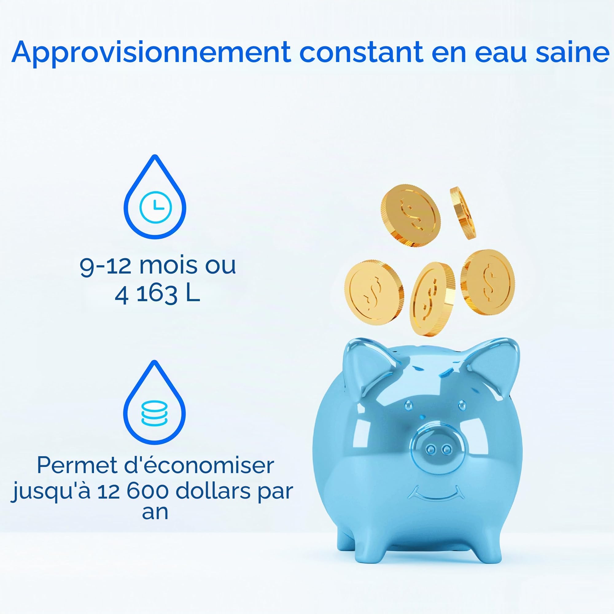 Waterdrop Reminéralisation Inline Filtre à Eau, 1/4” Quick Connect Post Filtre pour RO Osmose Inverse Système de Filtration, Restauration Minéraux Essentiels, WD-MNR35 (2)