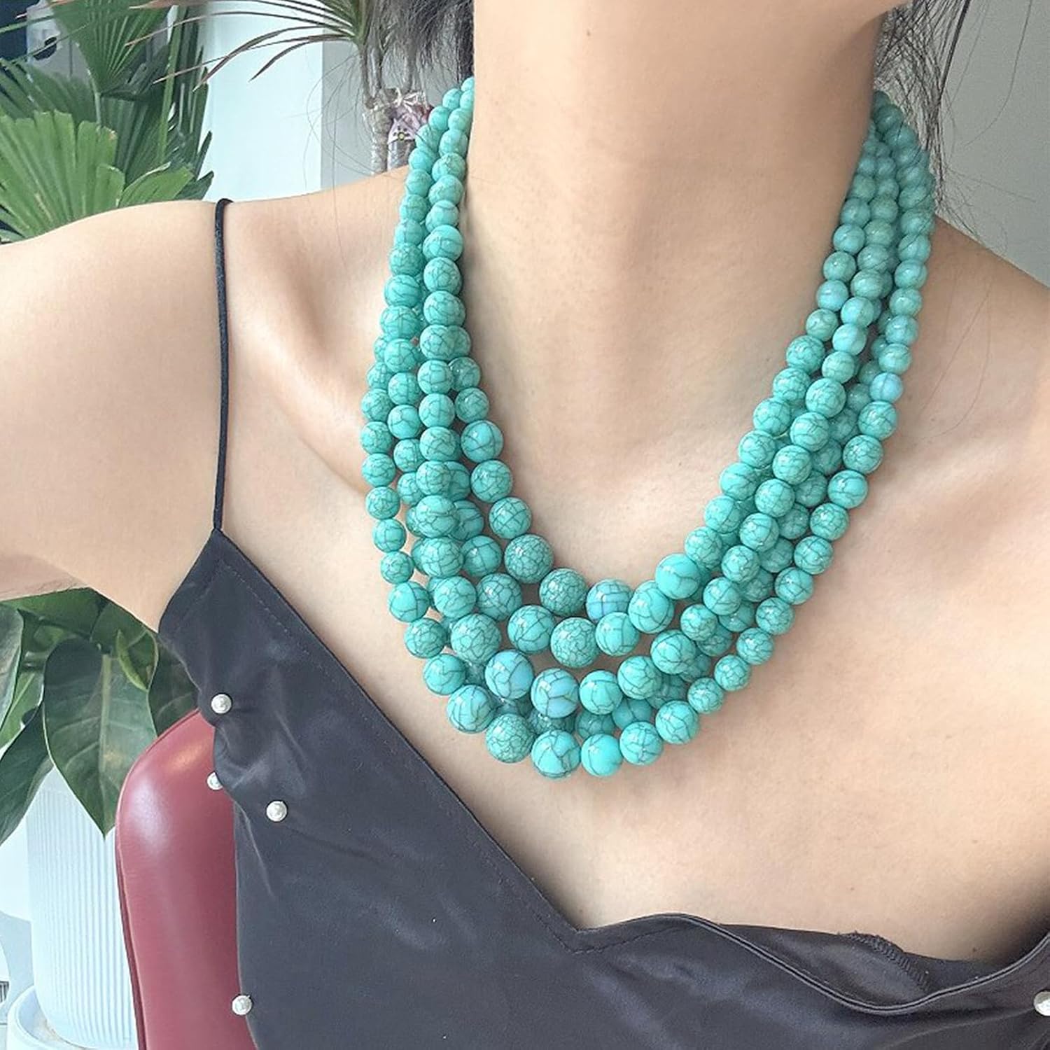 JNF 1920s Pearl Necklace for Women Long Chunky Big Pearl Strands Flapper Beaded Necklaces Imitation Faux Pearls Gatsby Vintage Costume Jewelry 80'' Long