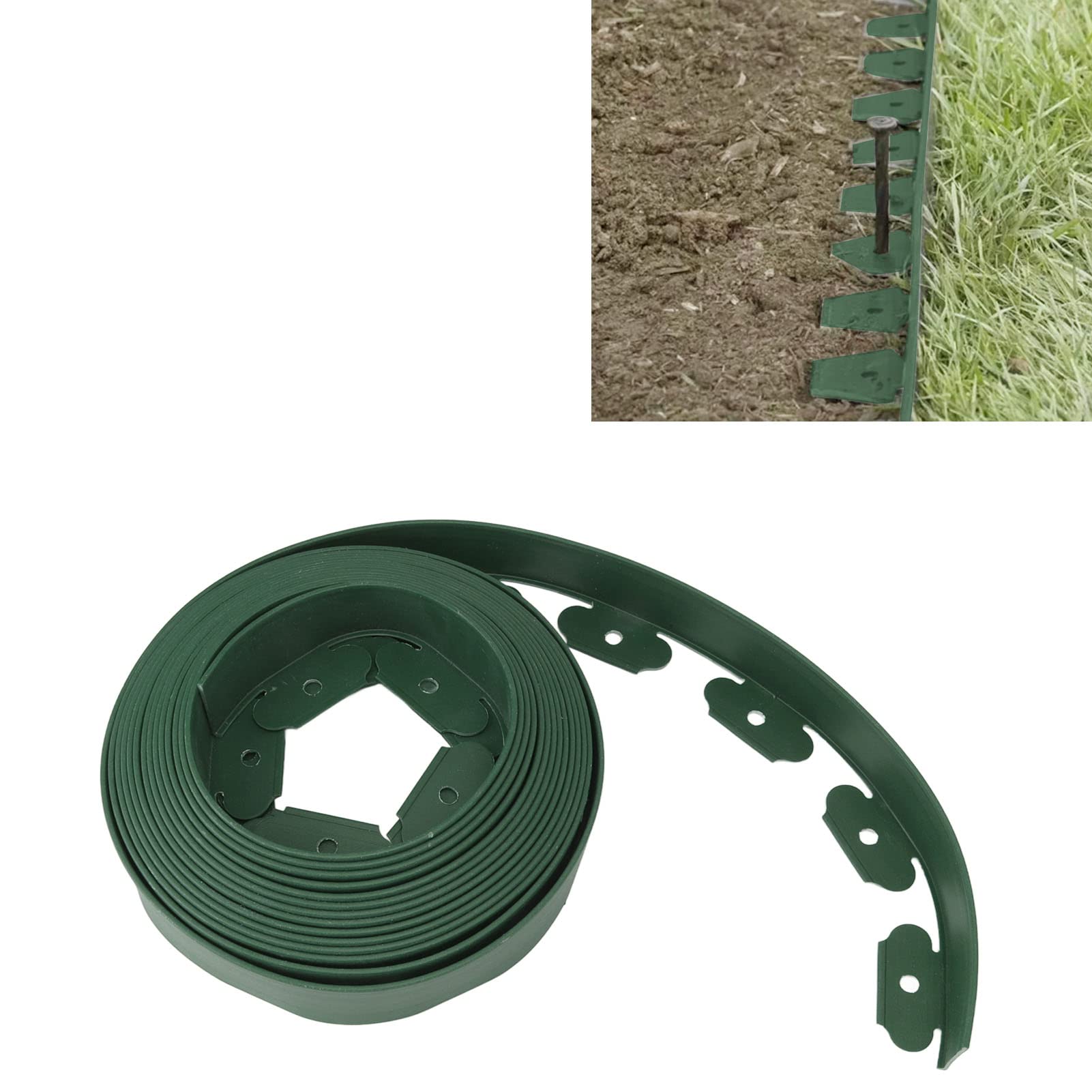 Kit per Bordi Paesaggistici in PE, Bordo per Prato in Plastica Flessibile Facile Installazione, Perfetto per Aiuole e Anelli di Alberi, Bordo Lungo 1000 Cm per la Decorazione del Giardino