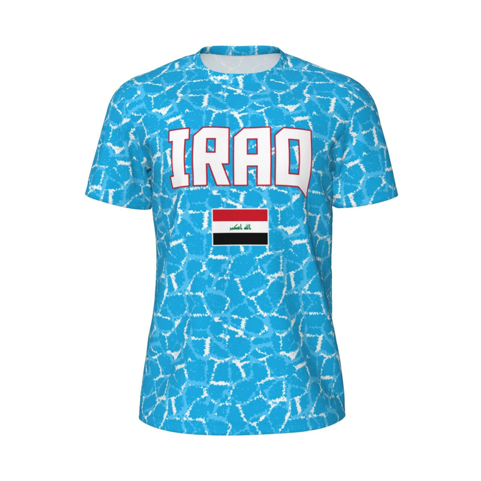 DABOYOZHZH Iraq Flag Cool Iraqans (47) Sports Jersey Mesh T-Shirt 3D Print for Running Cycling Soccer Tennis Fitness Climbing Shirts