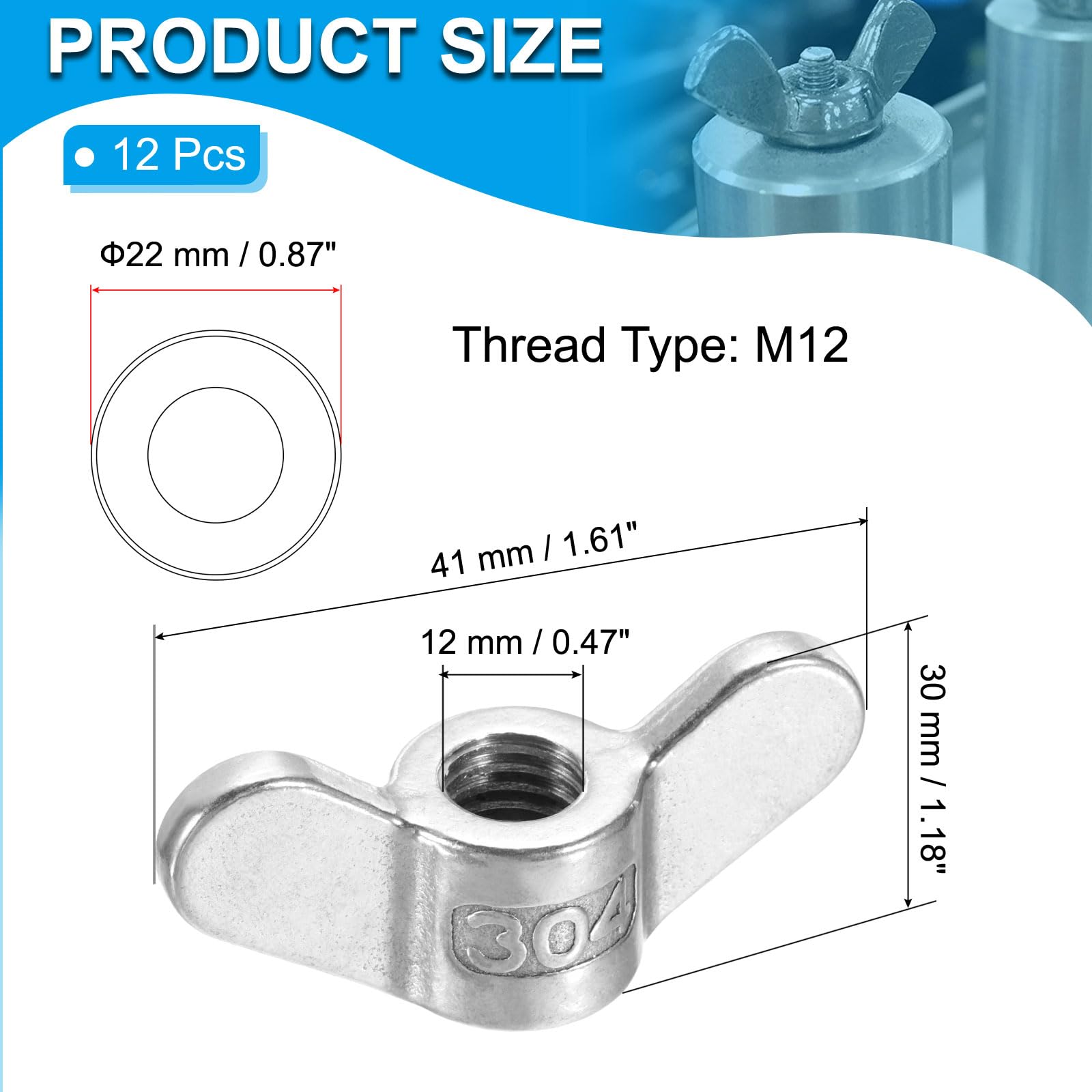 PATIKIL M12 Wing Nuts - Image 2