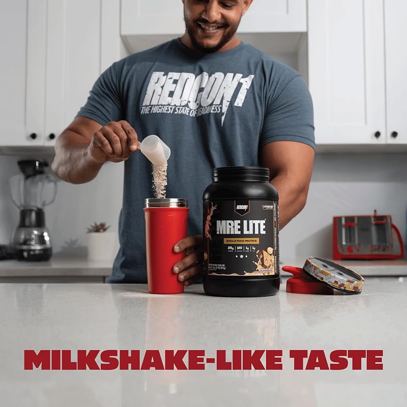 REDCON1 MRE LITE Whole Food Protein Powder, Oatmeal Chocolate Chip - Lactose Free Meal Replacement with Animal Protein Blends - Easy to Digest Formula - Only 4g Carb per Serving (30 Servings) image 5