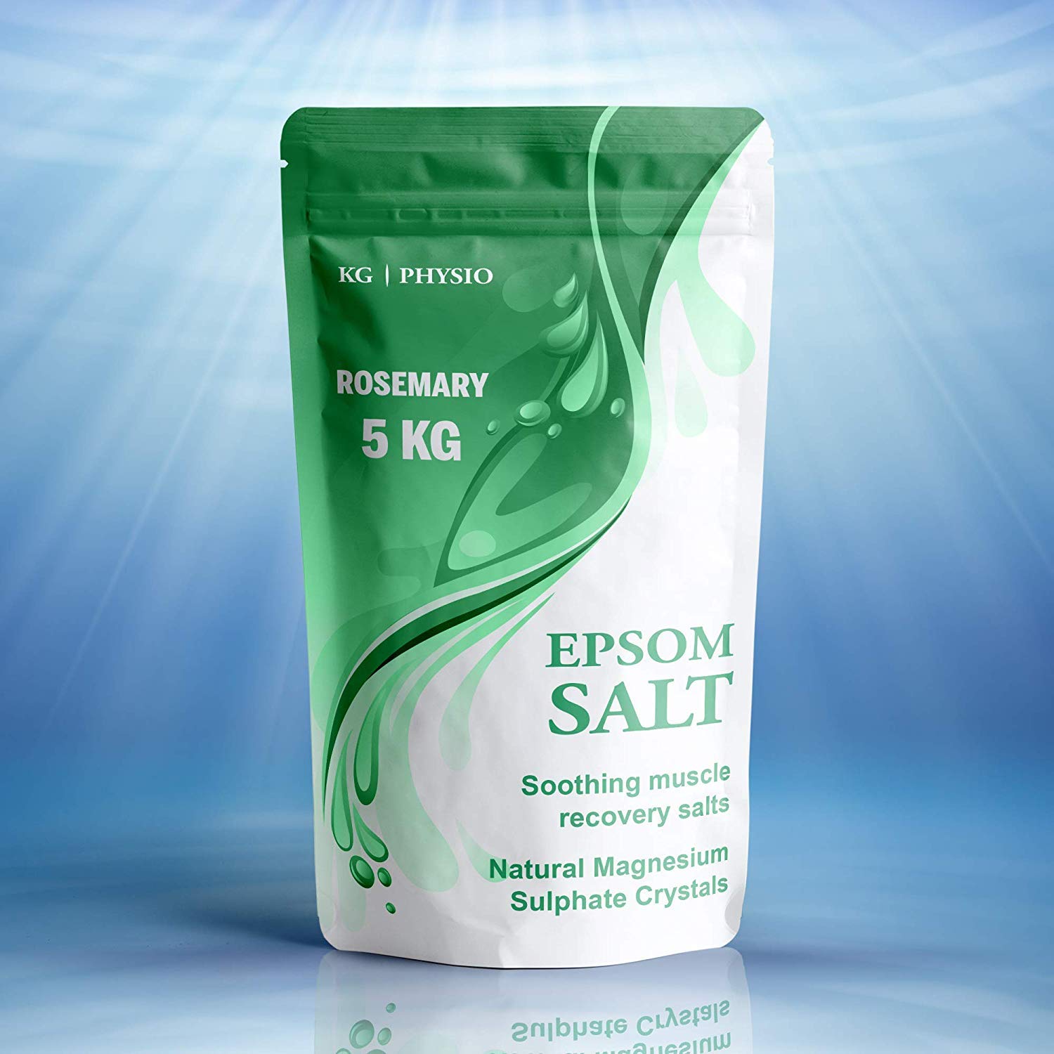 Sales de Epsom para baño, 5 kg de magnesio puro utilizado para recuperación muscular y relajación, romero