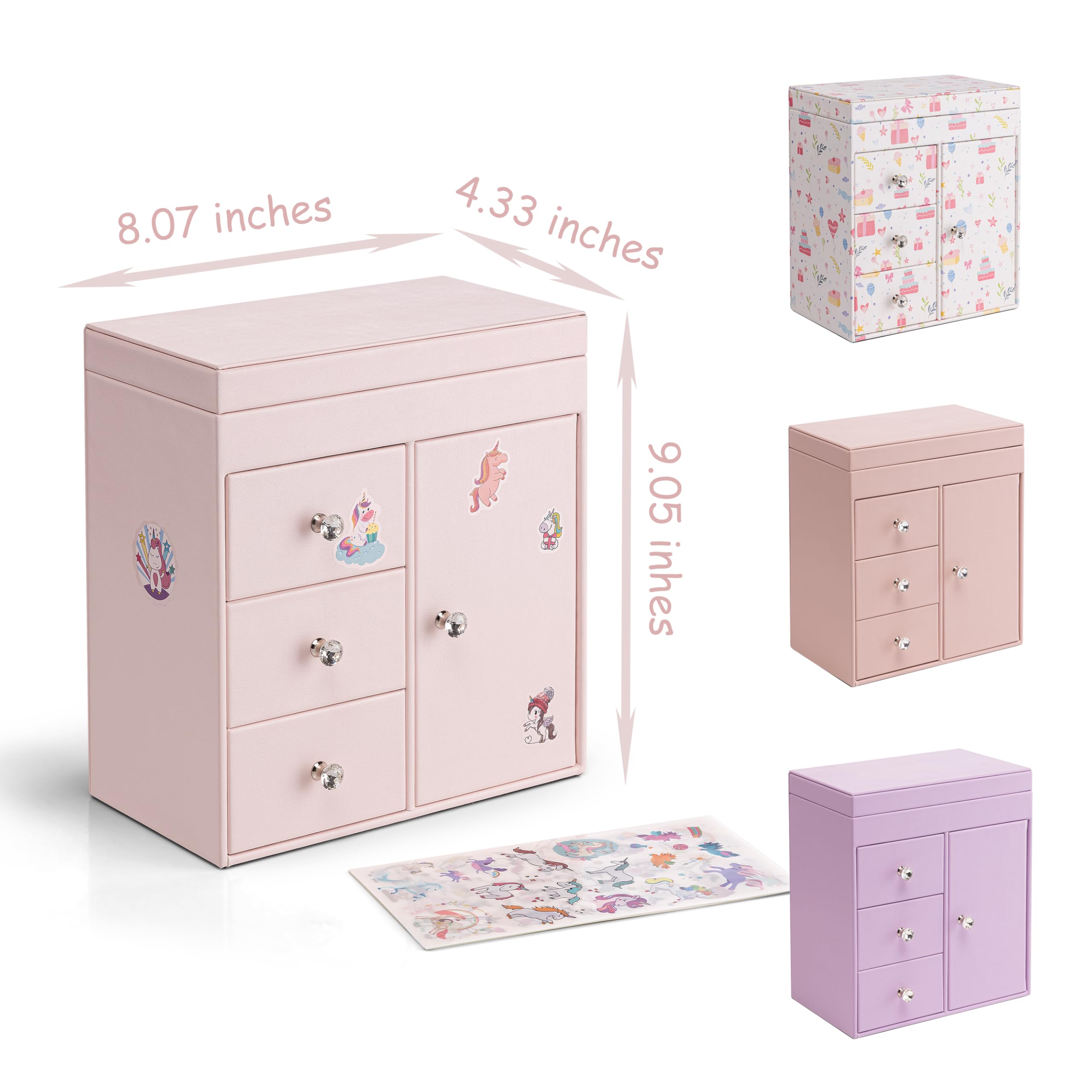 VLANDO Portagioie musicale, rosa | Ballerina rotante per collane, anelli e accessori per capelli, regalo per ragazze e bambini