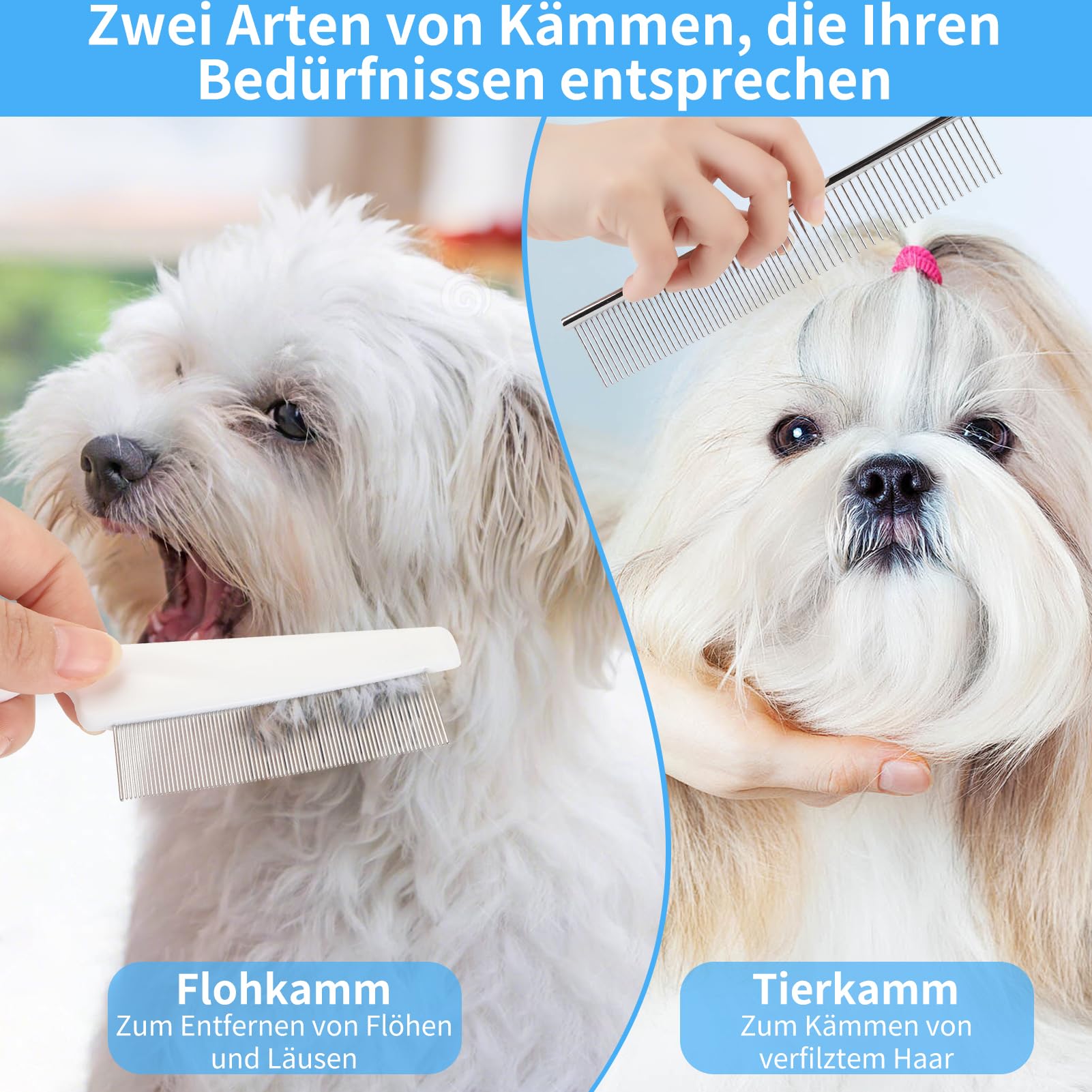 Set di 9 spazzolini per animali domestici autopulenti depilazione professionale multifunzione per cani e gatti (grigio)