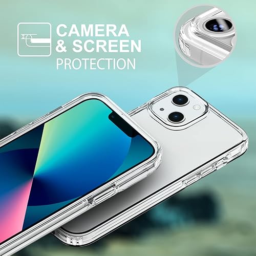 Vista 308 de TENOC Funda para teléfono compatible con iPhone 13 Pro Max, funda transparente a prueba de golpes protectora delgada para 6.7 pulgadas