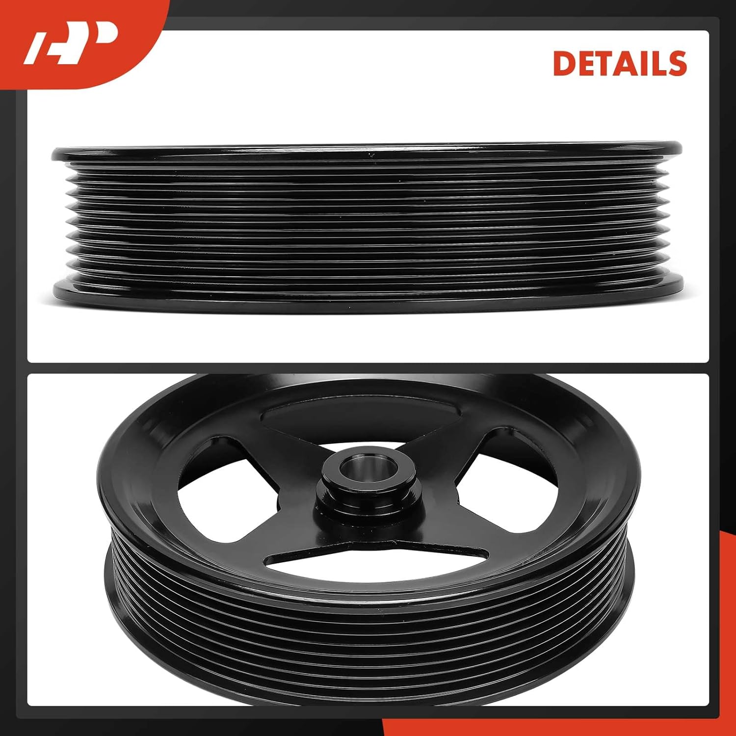 A-Premium Power Steering Pump Pulley Compatible with Dodge Ram 2500 2003-2007, Ram 3500 2003-2007, 5.9L 6.7L, Only Fits Pump With .663 In. Shaft