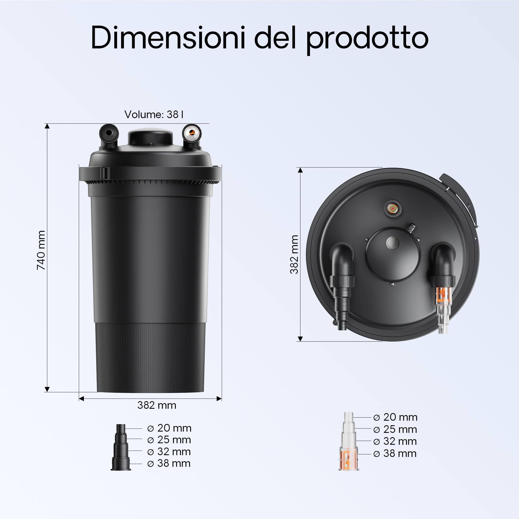 SunSun CPF-500 Filtro a pressione con UVC 18 W e chiarificatore per laghetti fino a 30.000l d’acqua