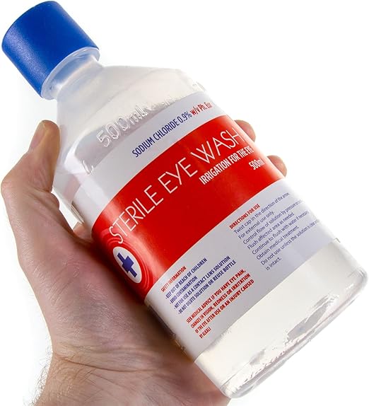 3X Eye Wash Solution 500ml Sterile Saline Eyewash Amazon.co.uk