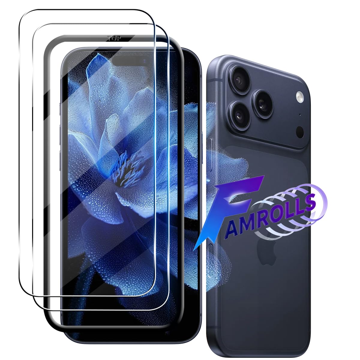 【2枚セット ガイド枠】 対応 iPhone 17 pro max ガラスフィルム 保護フィルム (2枚)【日本製素材旭硝子製】 用 いphone17 pro max フィルム 強化ガラス 液晶 保護フィルム 硬度9H 飛散防止 指紋防止 全面保護 極薄 高透過率 貼り付けやすい 2.5D ラウンドエッジ加工など 対応 アイフォン17 プロ マックス 保護フィルム