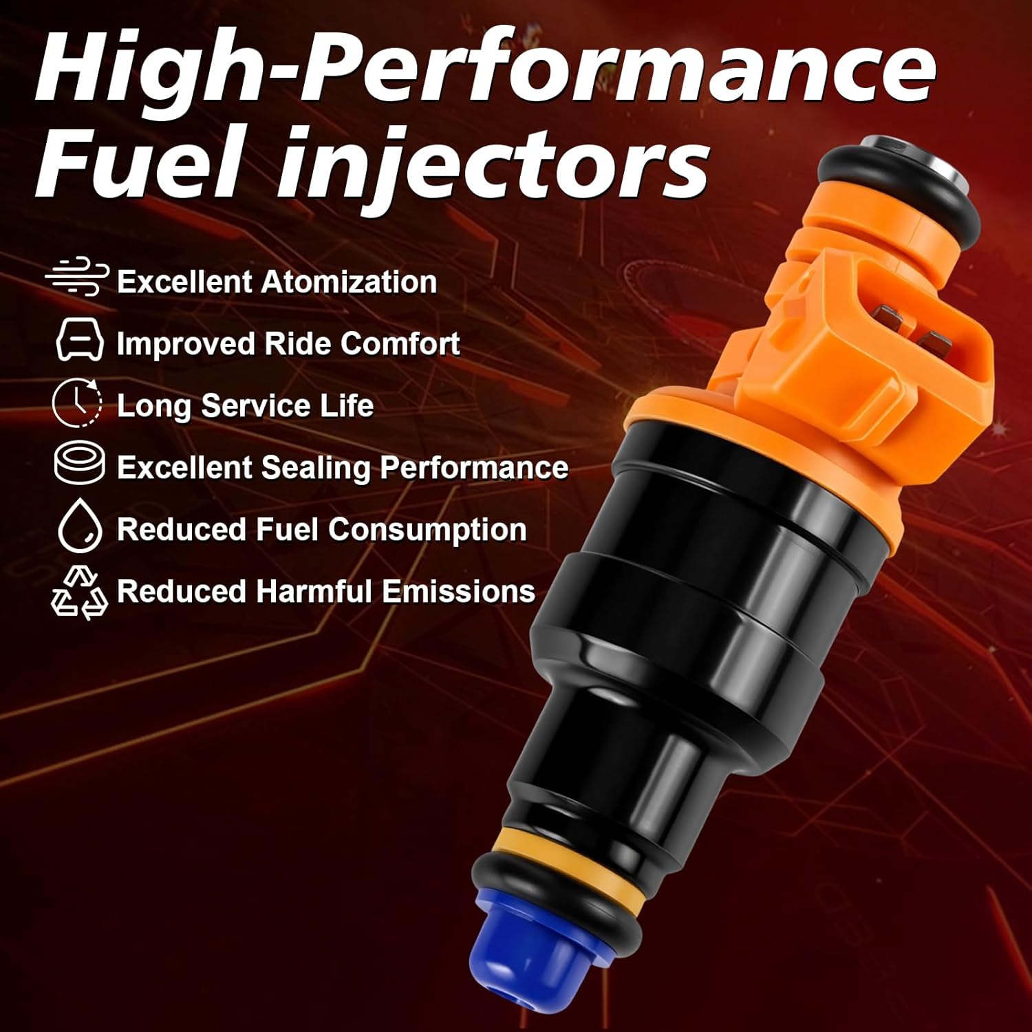 0280150943 Fuel Injectors Fits for:1997 1998 1999 2000 2001 2002 2003 Ford F150 4.6L 1997-2002 F250 Expedition 5.4L V8 Bronco for:Mustang Gt for:Lincoln for:Mercury 8PCS