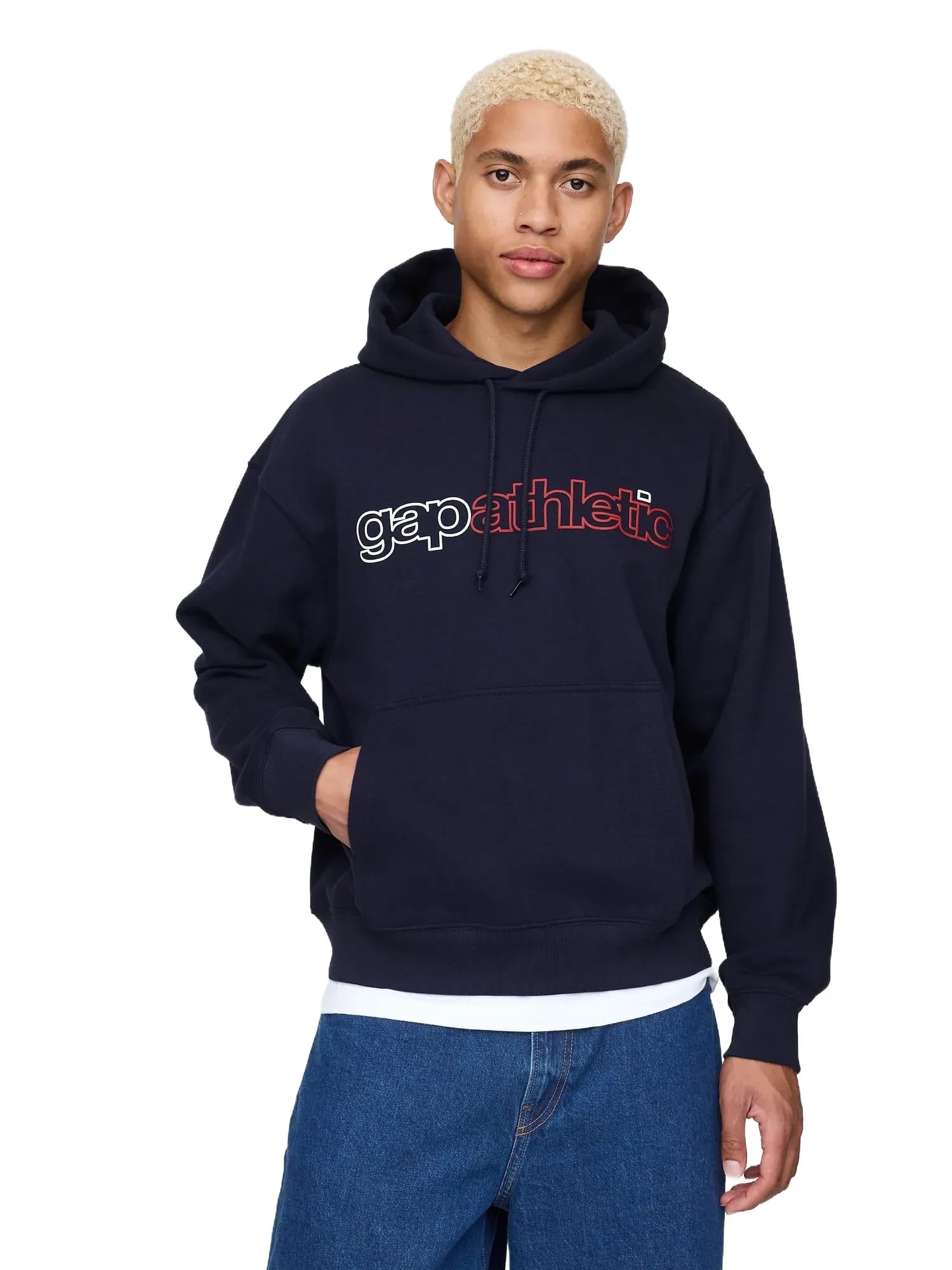 Gap Men's Navy Uniform Logo Fleece Hoodie, Xl