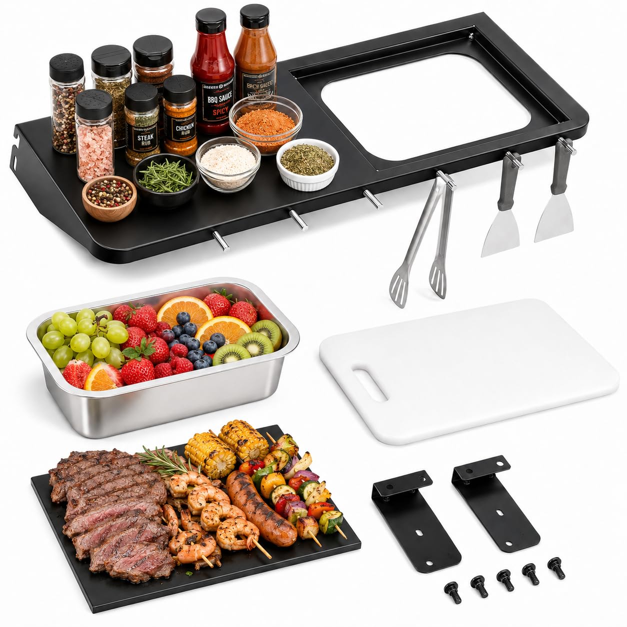 QuliMetal Folding Front Shelf for Traeger Pro 780,Ironwood 885