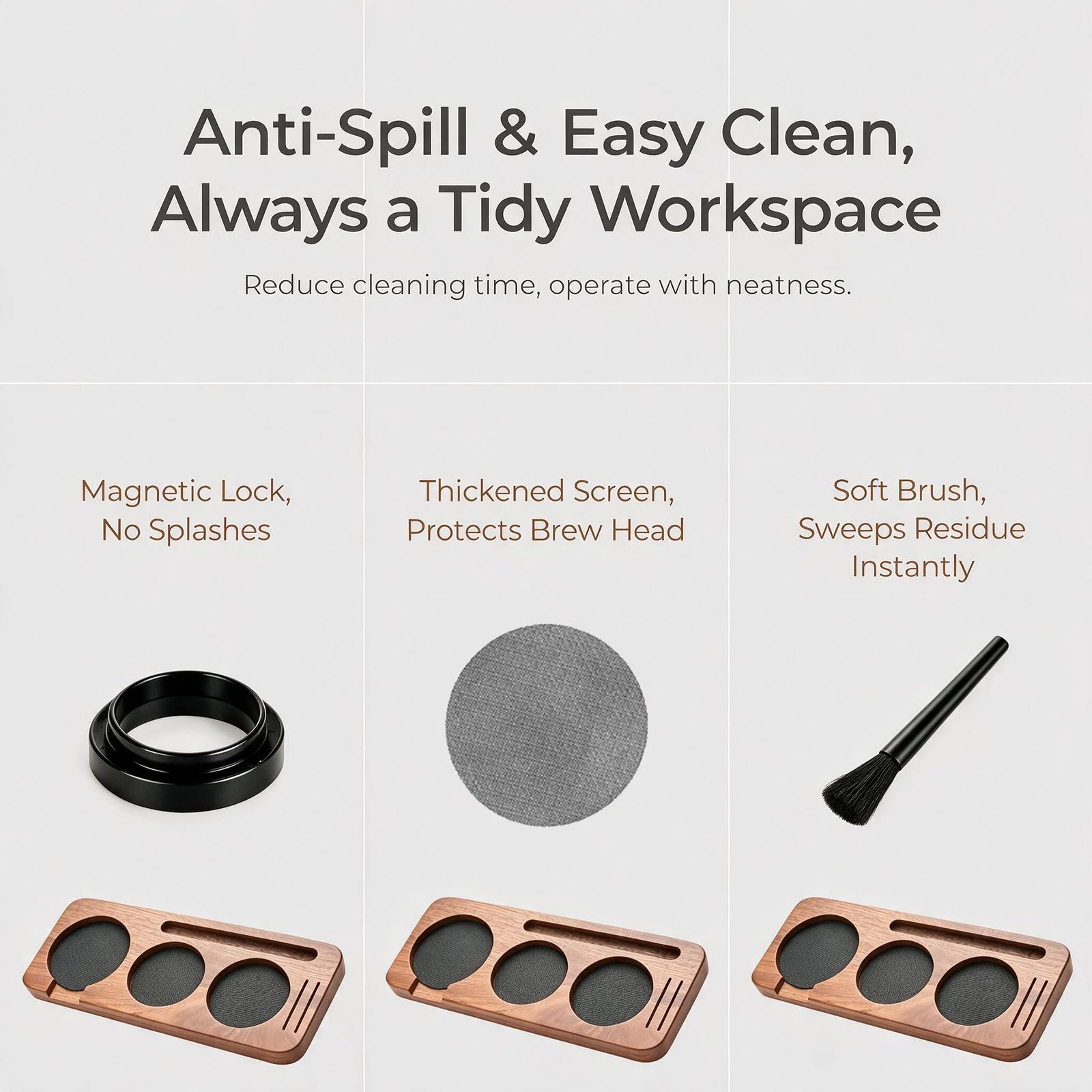 Tamper do espresso 51 mm, 7 sztuk z igłą do espresso, tamper i dystrybutor, matą do ubijania kawy, pierścień dozujący, igły, puck screen, stacja tampera i szczotka do czyszczenia ekspresu do espresso