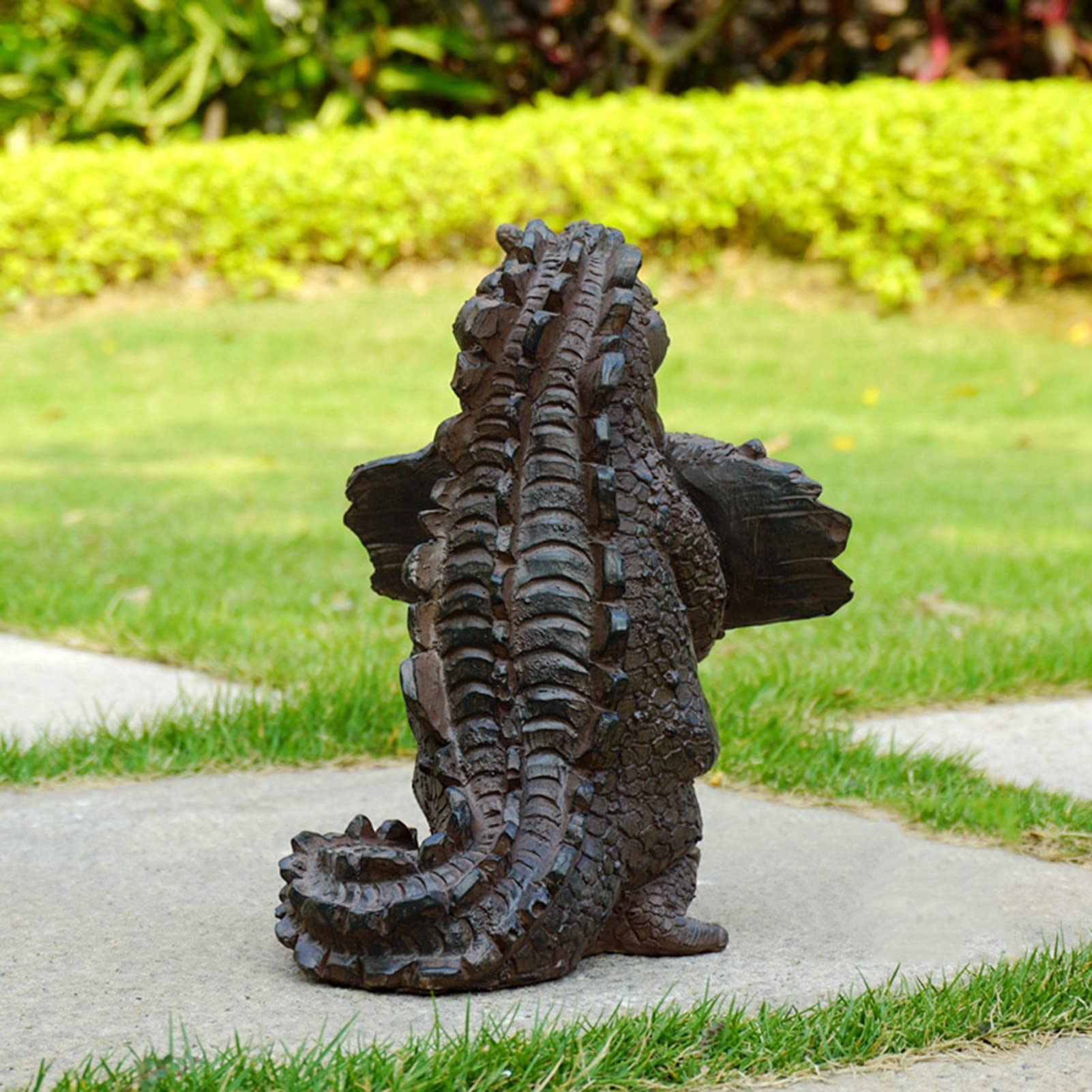 Estatuillas De Jardín, Cocodrilo Feroz Estatua De Resina con Cartel De Bienvenida del Jardín Decoraciones para Entrada De Jardín De Estanque De Césped