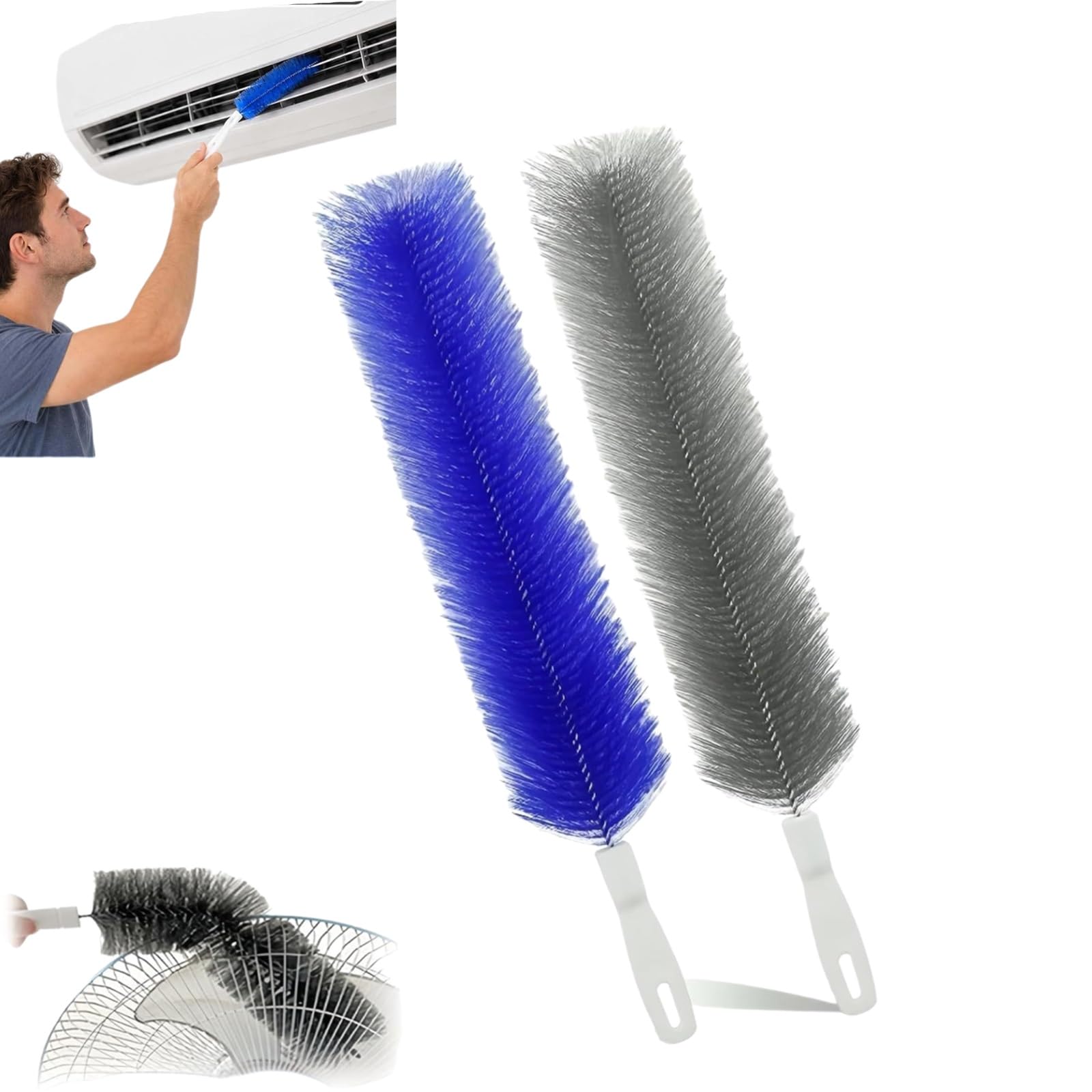 Bendable Microfiber Head, Reusable Dust Cleaner For Ceiling Fans, Blinds, AC Vents & Car Interiors(2pcs-A)