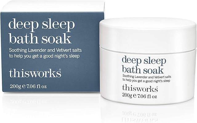 This Works Deep Sleep Bath Soak, Relax and Unwind with Bath Salts Fragranced with the Award-Winning Deep Sleep Superblend of Camomile, Vetivert and Lavender Essential Oils, 200g