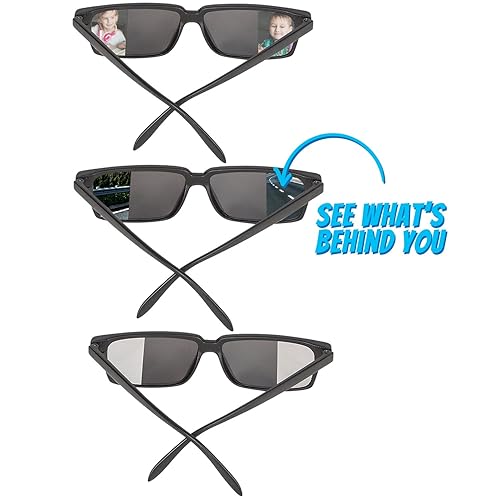 Spy Glasses for Kids in Bulk - (Pack of 3) Spy Sunglasses Rear View to See Behind You, for Fun Party Favors, Spy Gear Detective Gadgets Gift for Boys & Girls Great for Goodie Bags, Carnival Prizes