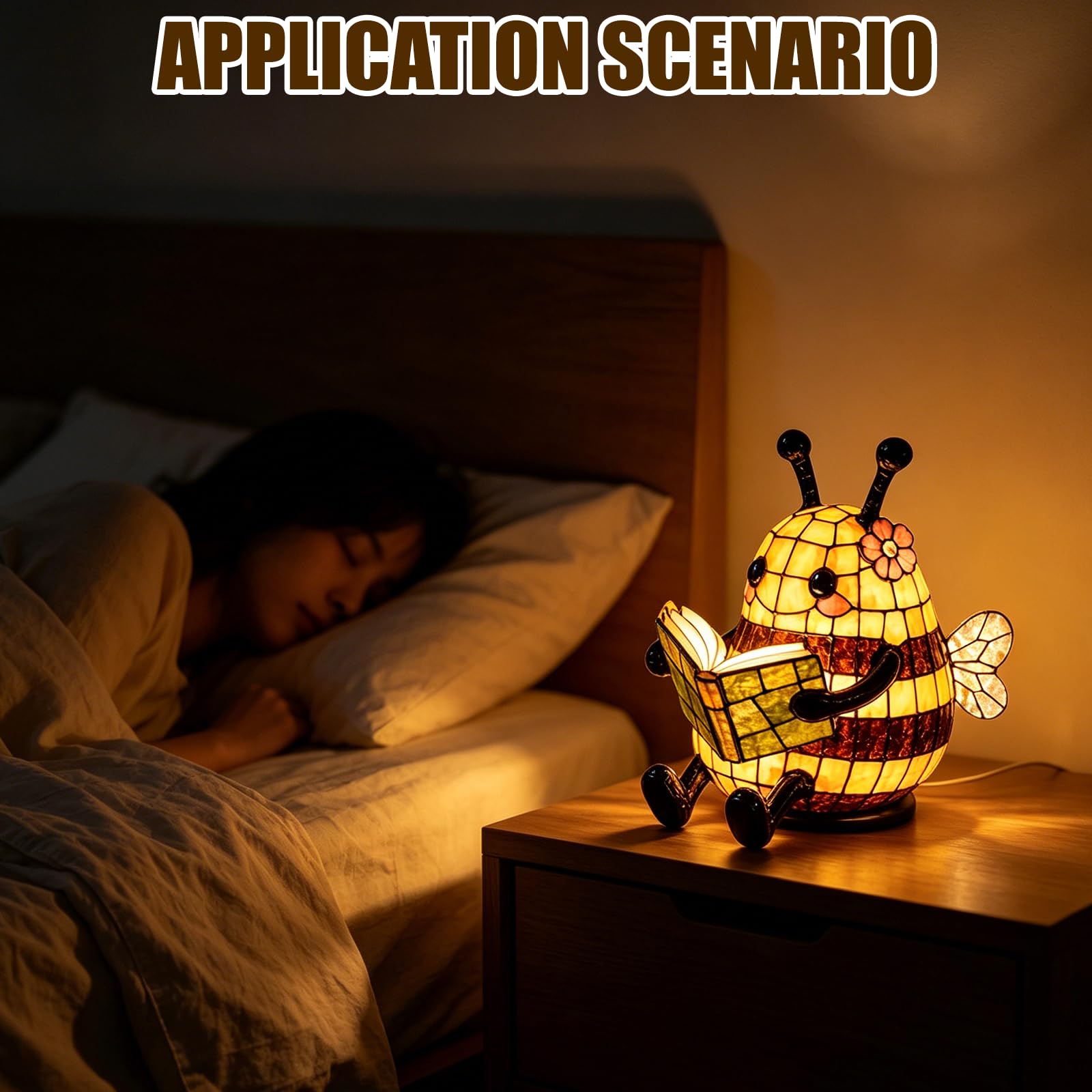 Bee Reading Book Lamp,Bienen-Nachtlicht, 2026 Bienen Leselampe Niedliche 3D Tier Nachtlampe für Leser Und Buchliebhaber (3 STK)