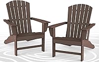Vista 41 de BRIOPAWS Adirondack - Juego de 2 sillas para hoguera, de gran tamaño, plástico HDPE, resistente a la intemperie, para terraza, exterior, piscina