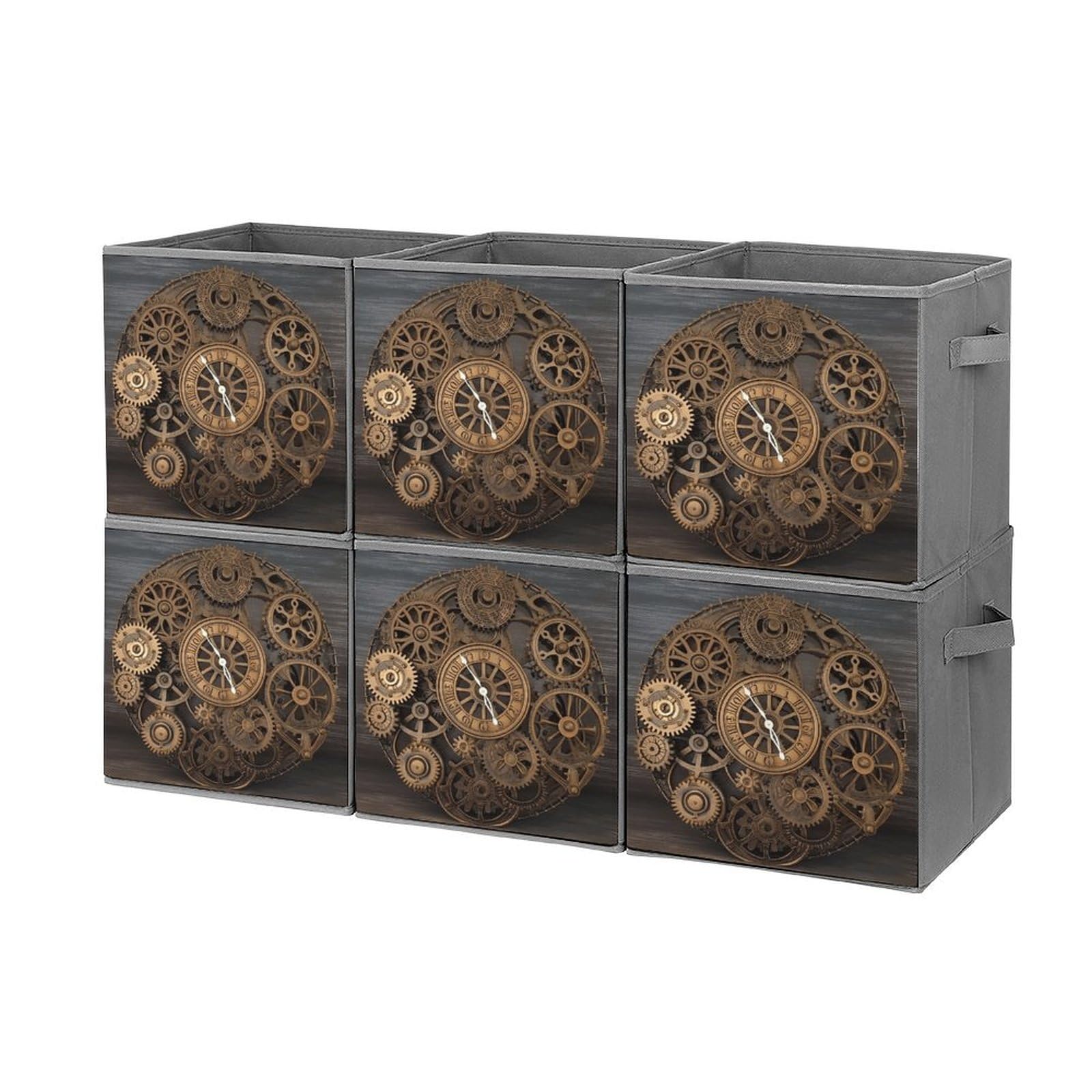 Bacs de rangement pliables steampunk pour chambre et bureau