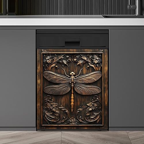 Miniatura 17 de Cubierta Magnética para Lavavajillas Retro Coffee Time, Cubierta Magnética para Lavavajillas de Granos de Café de Estilo Vintage, Calcomanía de