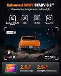 WOLFBOX X3 PRO Dash Cam Front and Rear, Dual STARVIS 2 IMX 675, 1440P 60FPS+1440P ADAS Car Camera, Image Stabilization with 5.8GHz WiFi, Voice Control & Touch Screen, 64GB Card & GPS Included
