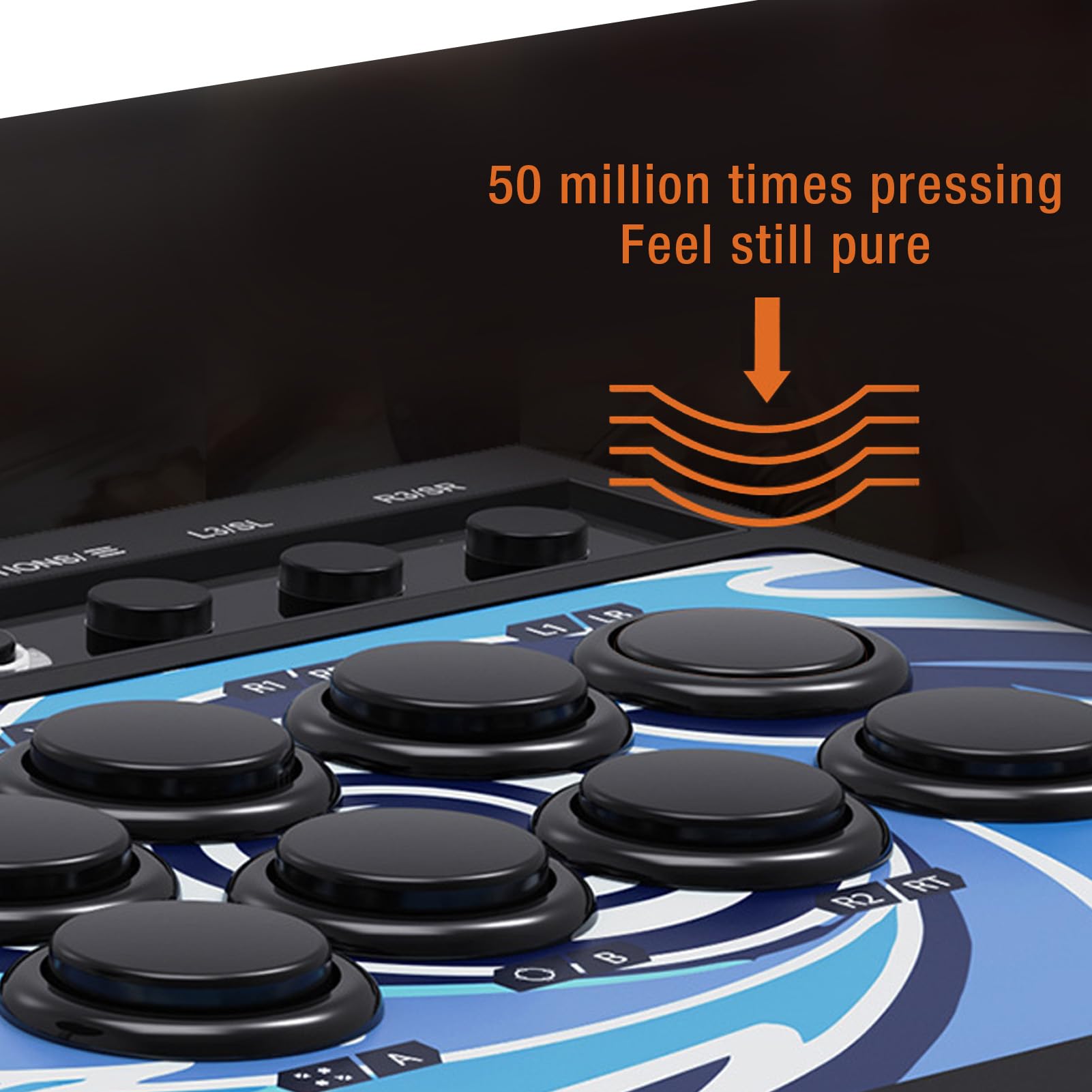 Diyeeni Arcades Stick, Arcades Fighting Stick con 8 Teclas de Acción, 8 Teclas de Función y Joystick de Acero, Compatible con Funciones Turbo, Modos DP y LS para Teléfonos, Tabletas